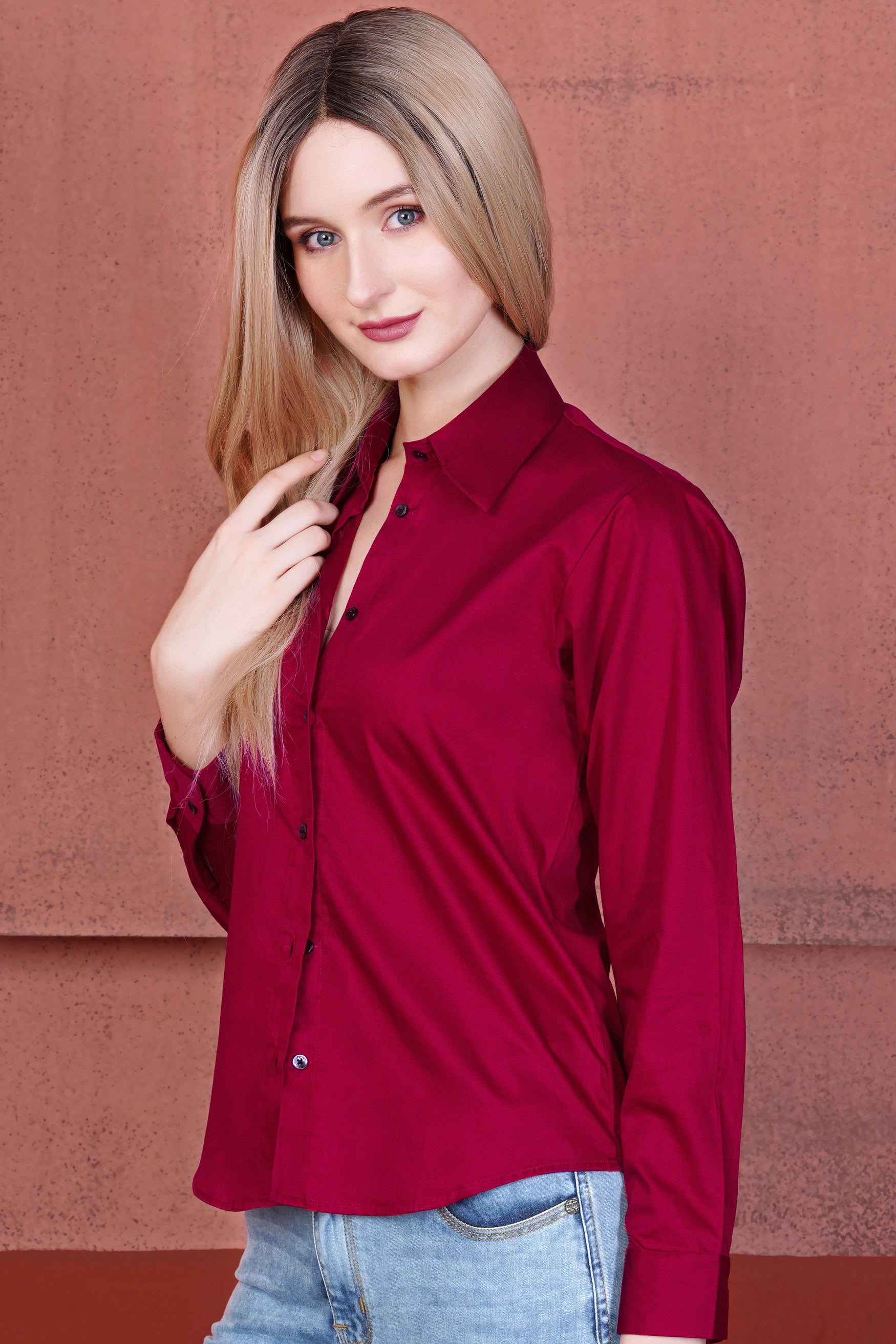 Shiraz Red Premium Cotton Shirt