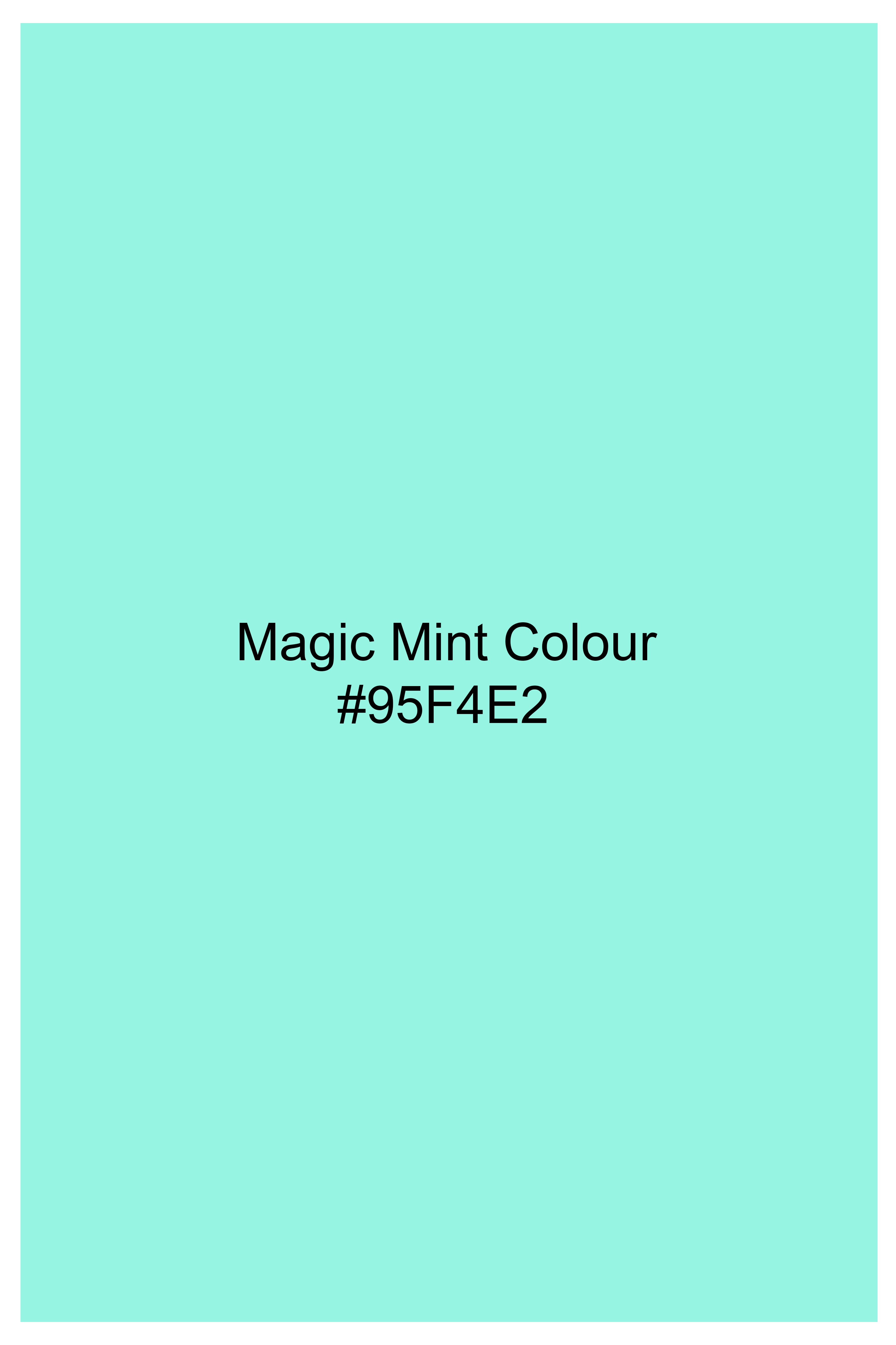 Magic Mint Blue Brand Acronym Embroidered Premium Cotton Designer Shirt