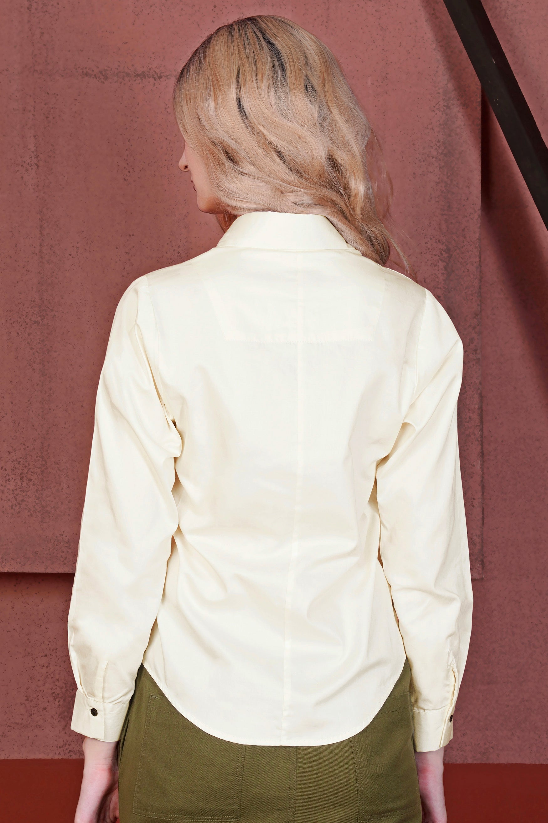 Merino Cream Premium Cotton Shirt