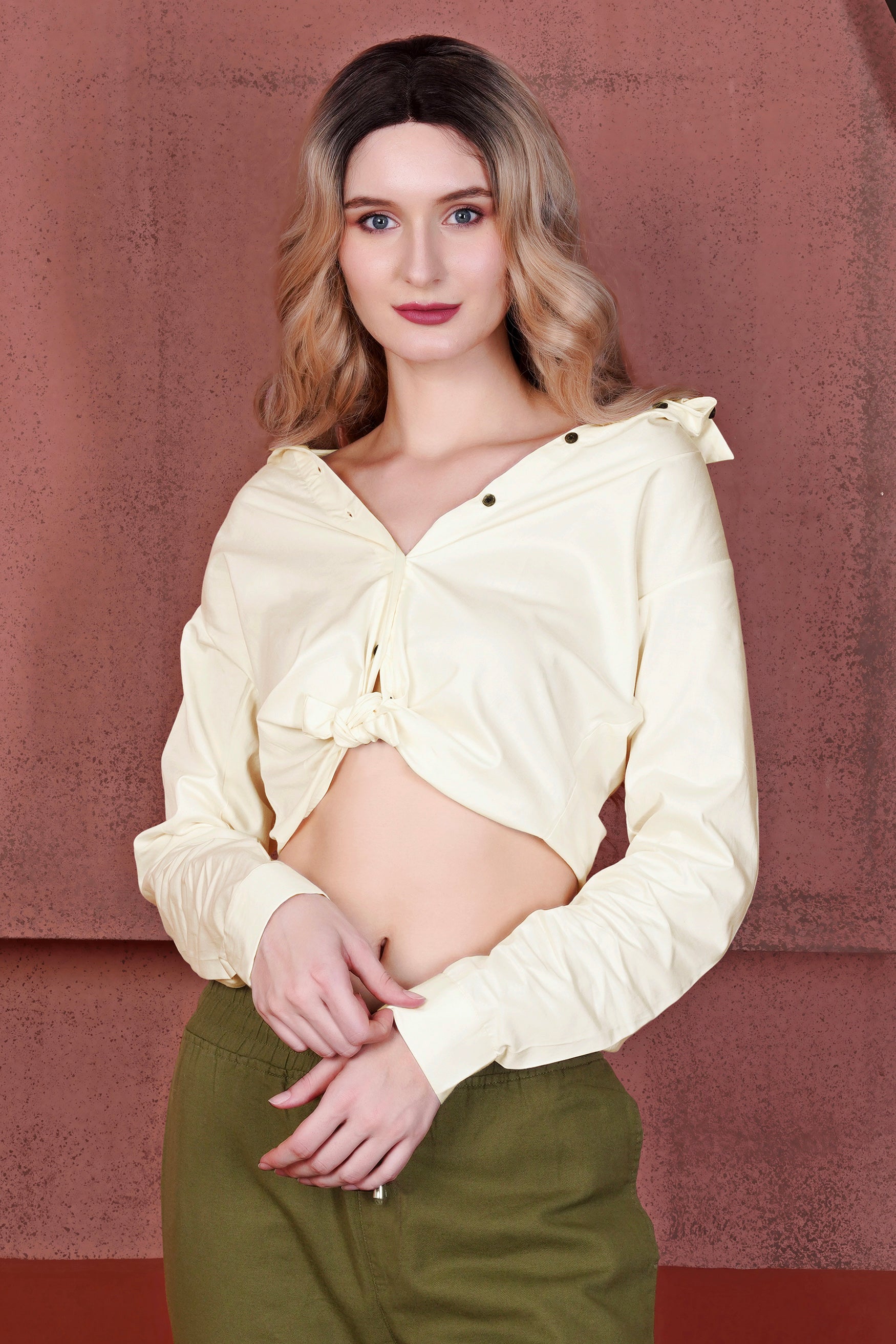 Merino Cream Premium Cotton Shirt