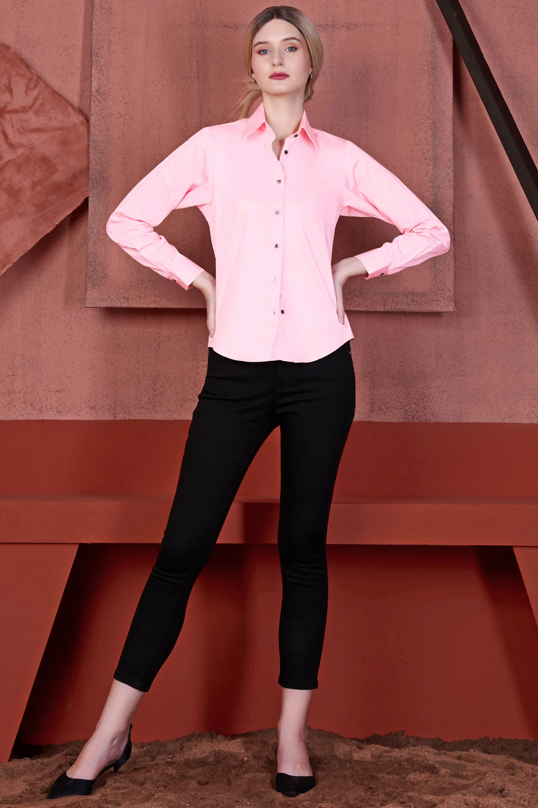 Cosmos Pink Premium Cotton Shirt