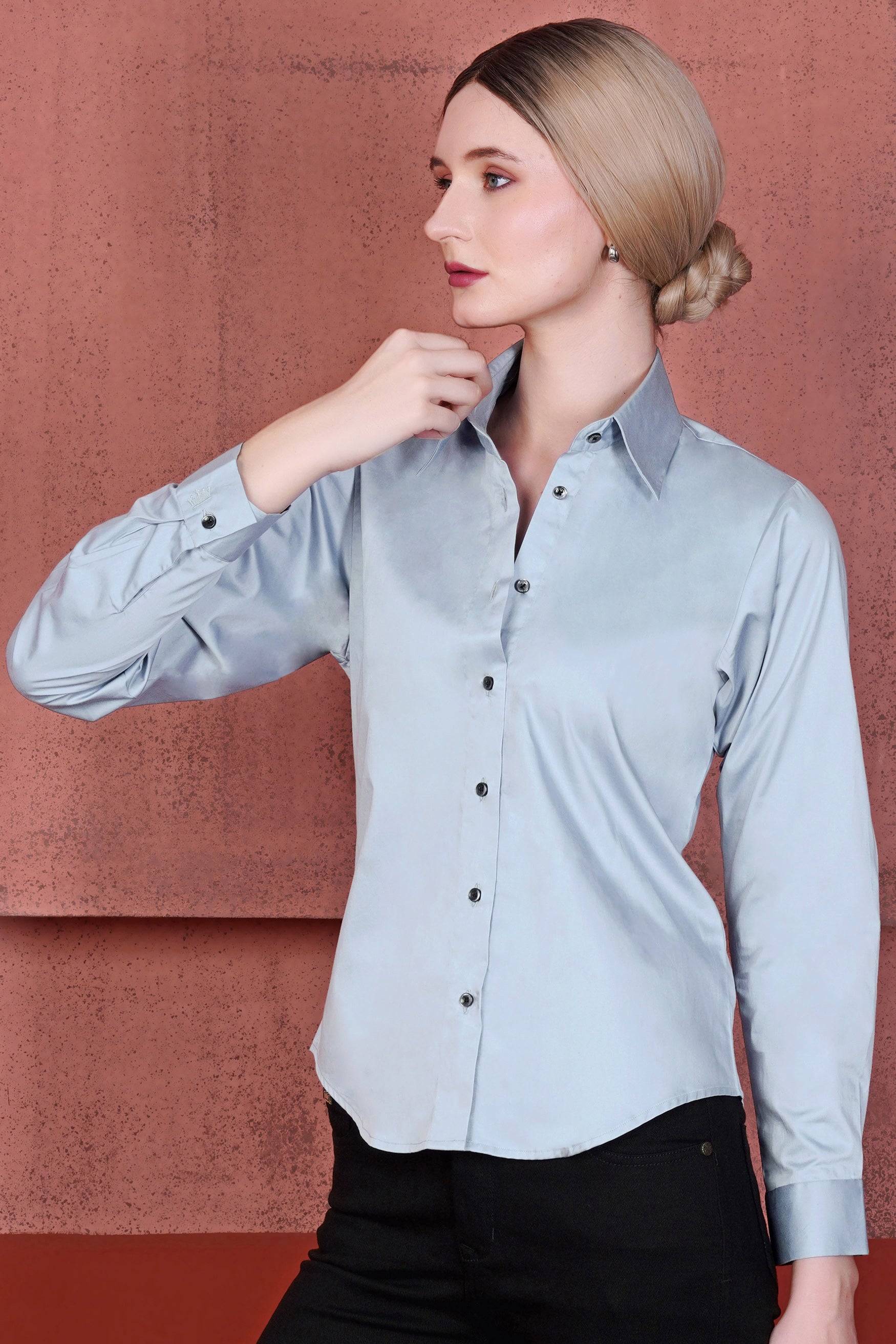 Botticelli Blue Premium Cotton Shirt