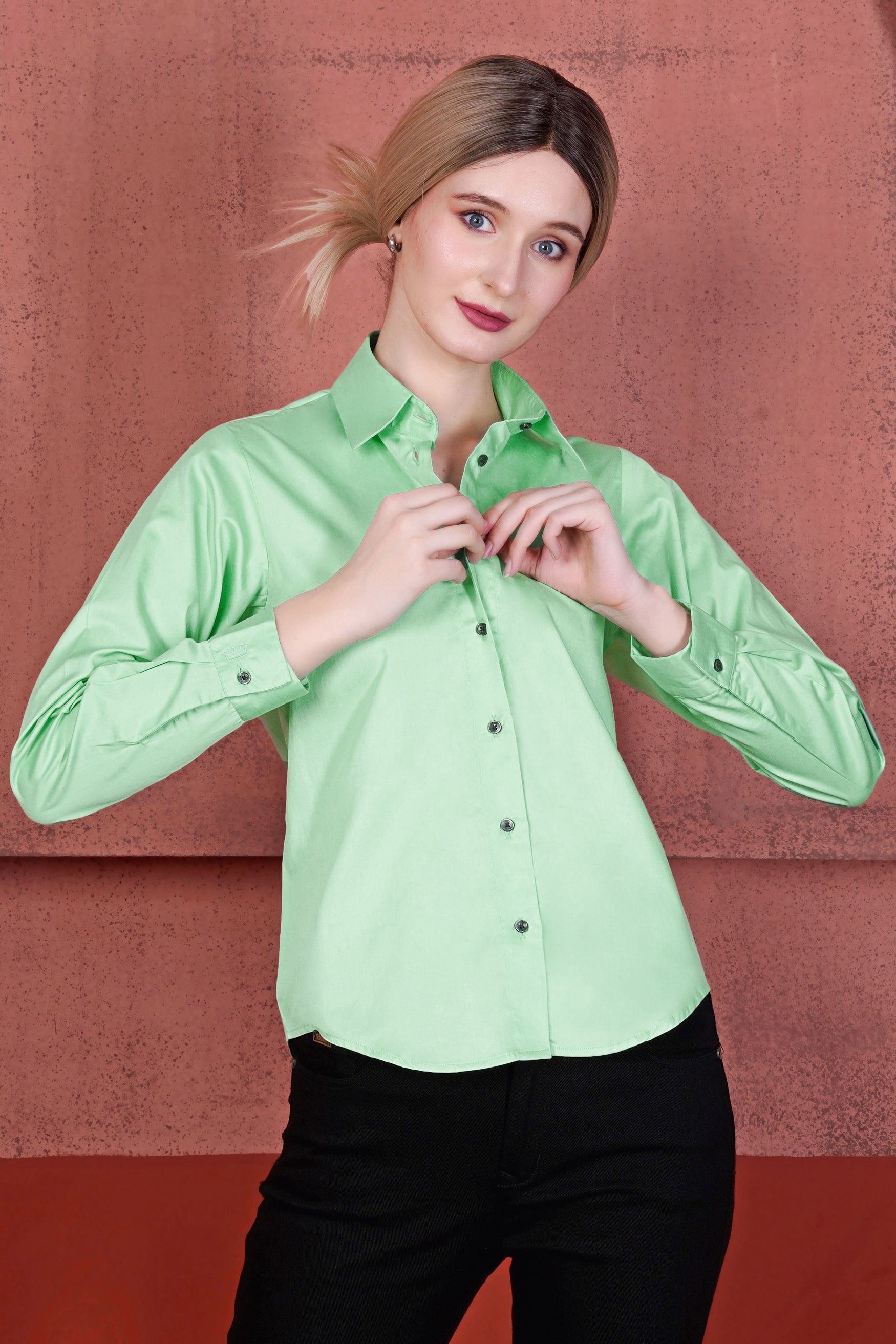 Pale Teal Green Premium Cotton Shirt