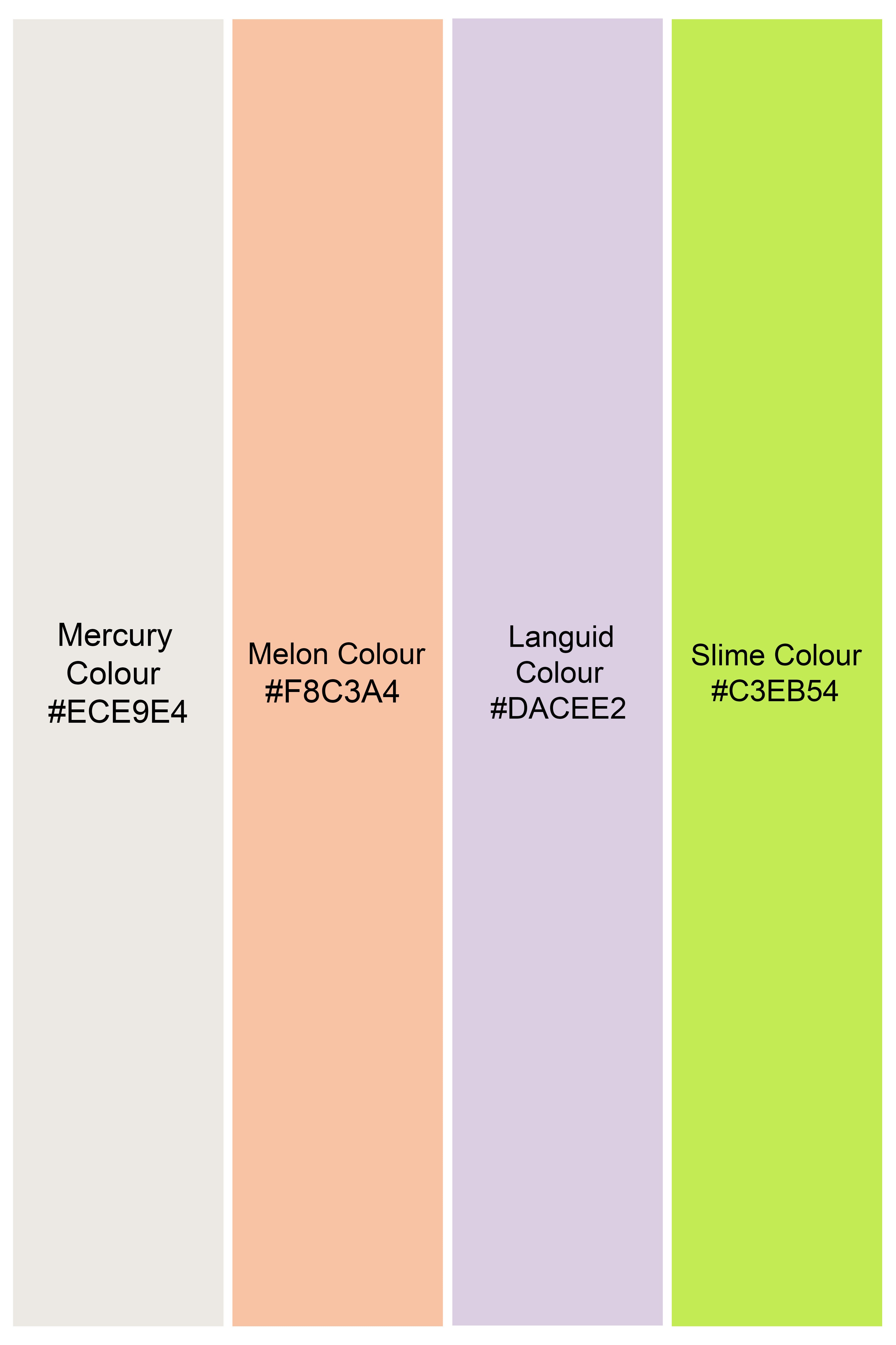 Mercury Cream and Melon Peach Multicolour Floral Printed Premium Cotton Designer Shirt