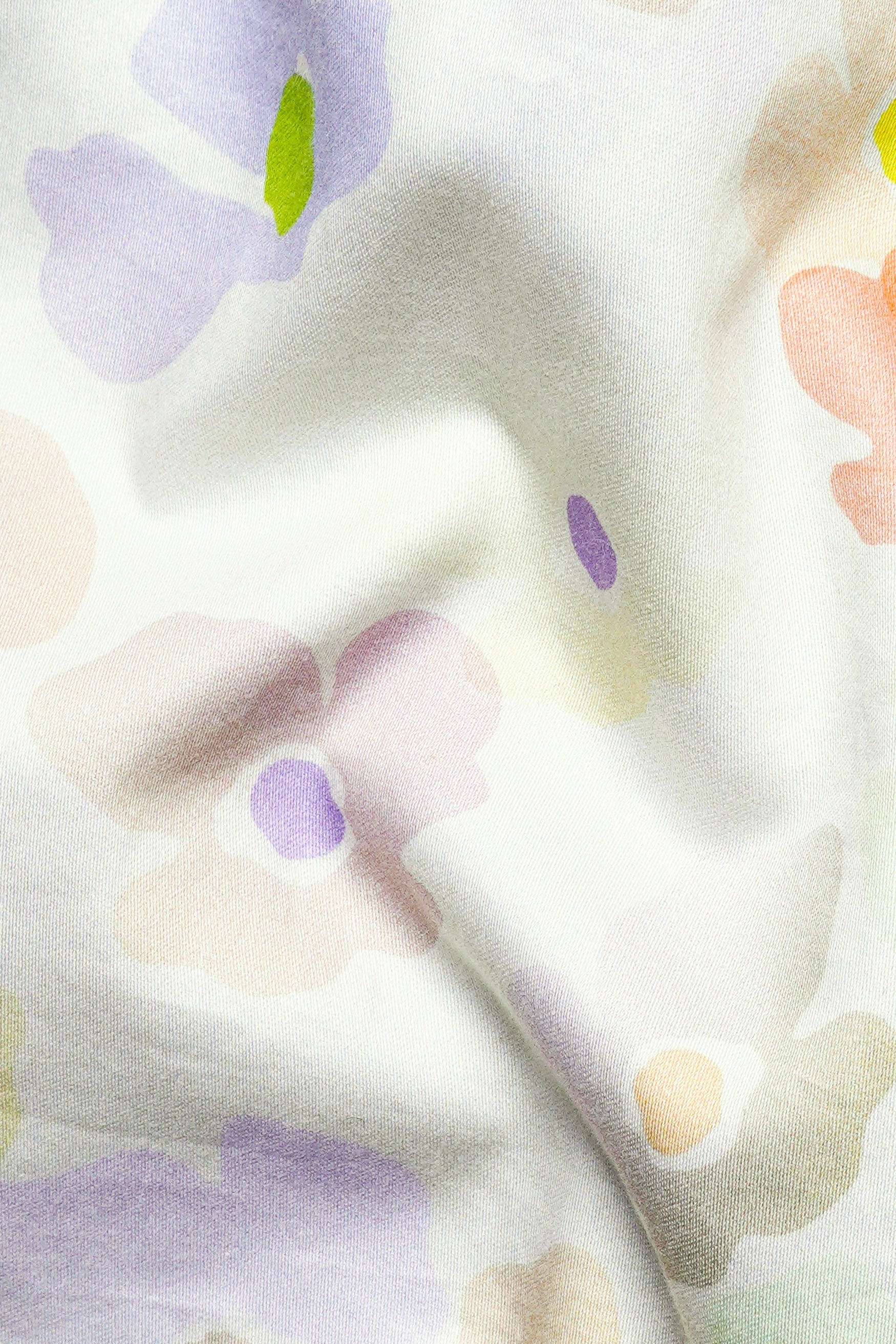 Mercury Cream and Melon Peach Multicolour Floral Printed Premium Cotton Designer Shirt