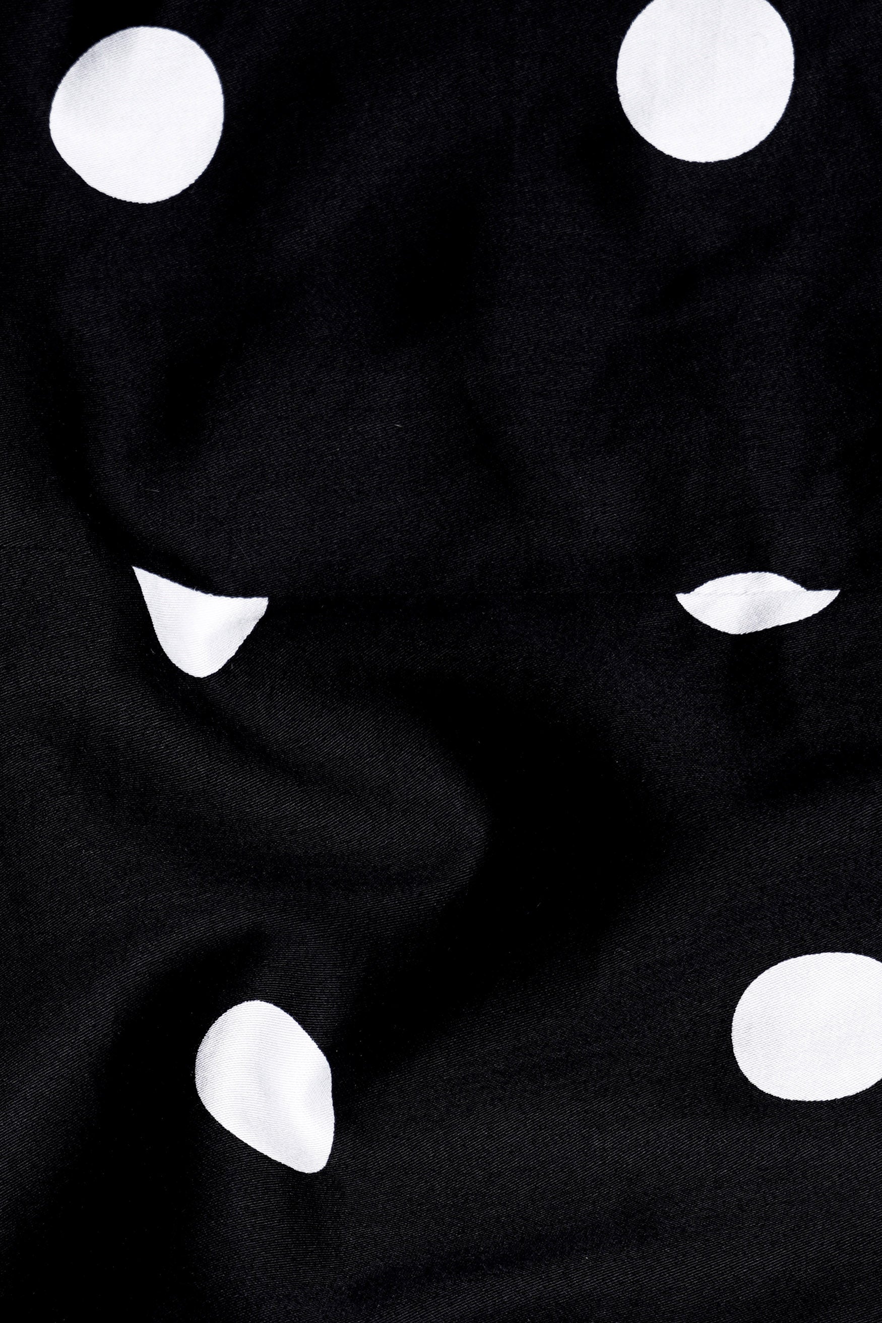 Jade Black and White Polka Dotted Premium Cotton Crop Shirt