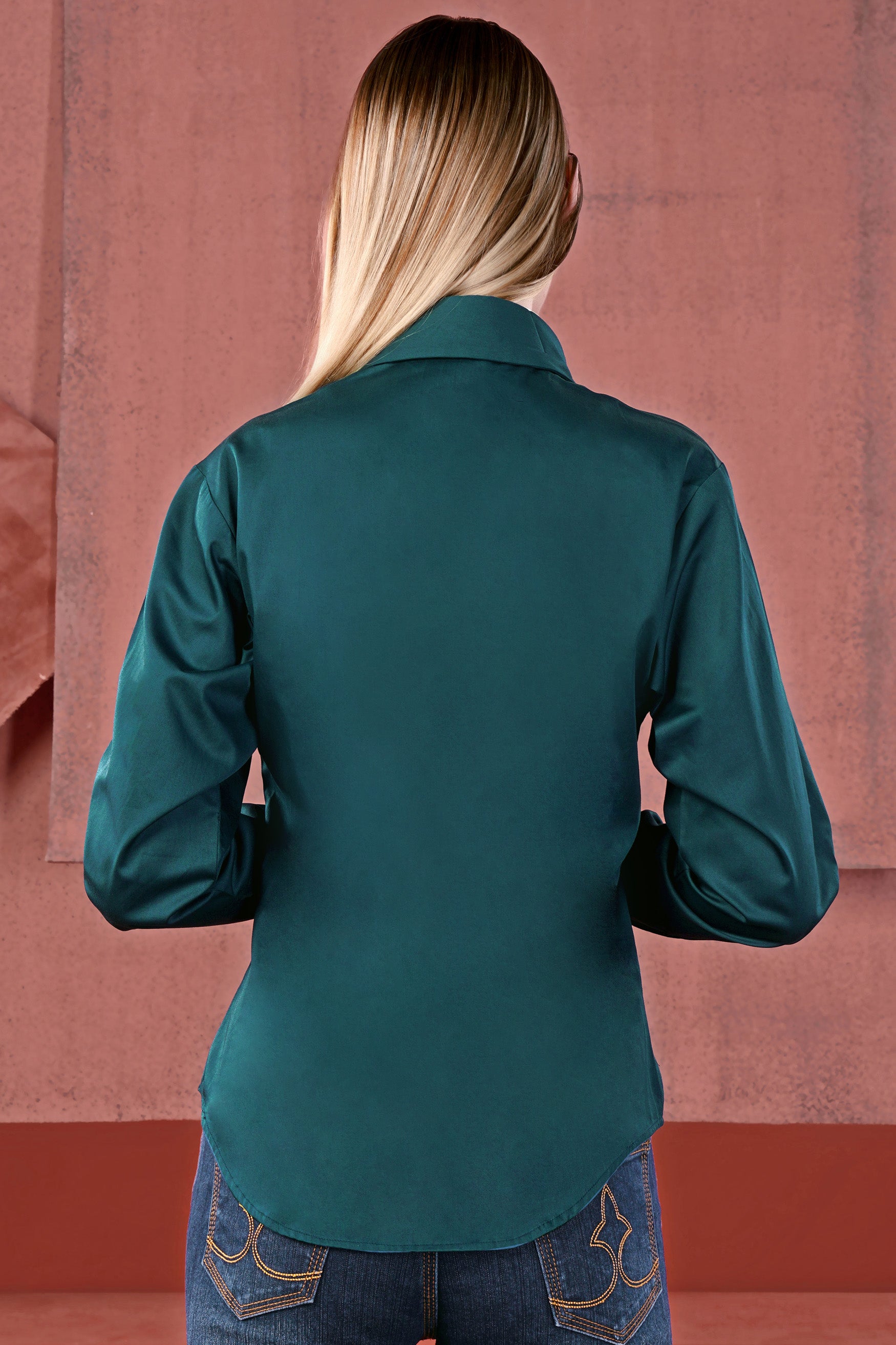 Nile Blue Elements Embroidered Premium Cotton Shirt