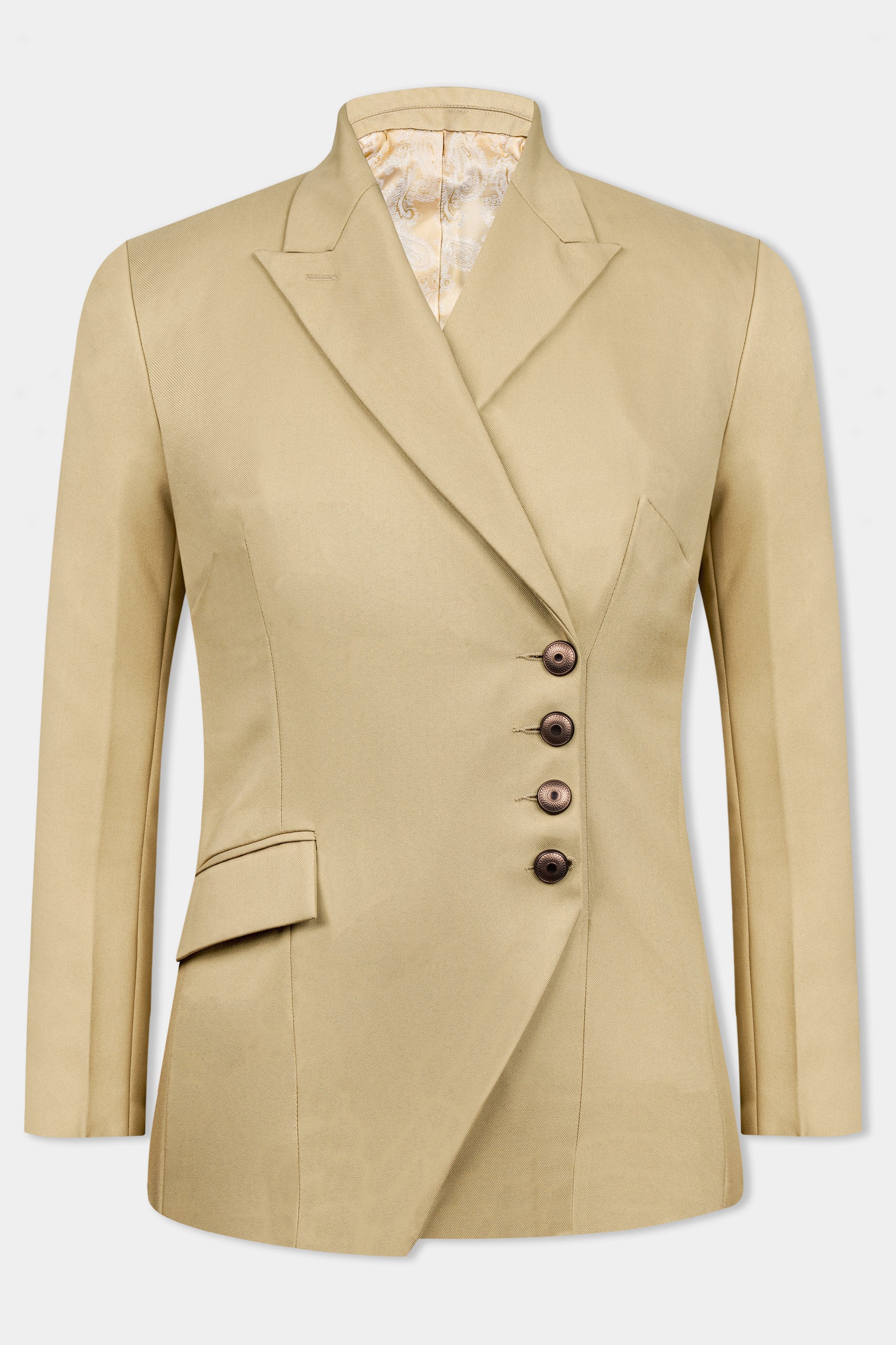 Cashmere Cream Wool Rich Double Breasted Women’s Designer Suit