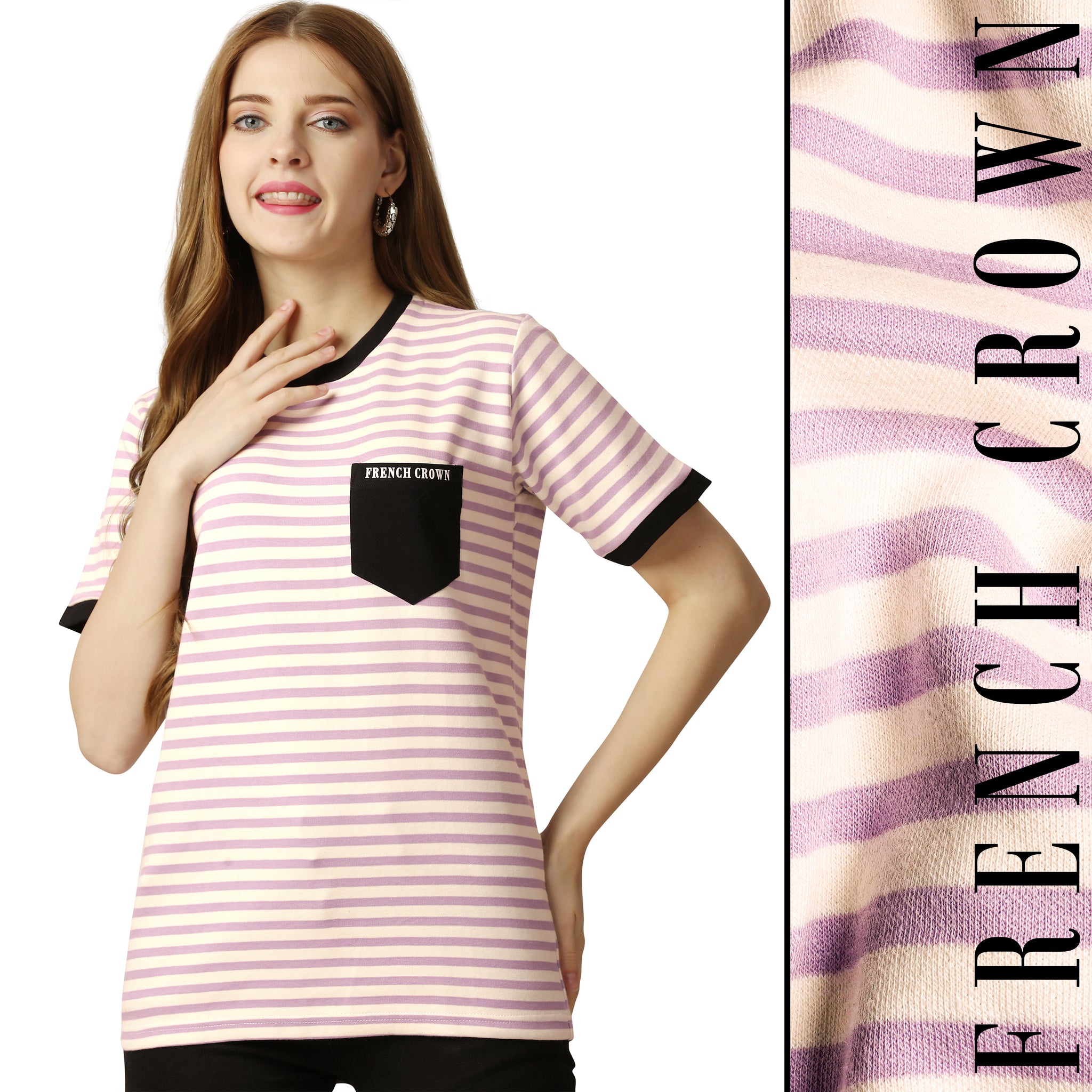 Shine Cotton Ruffle Tee Shirt - Pink Cosmos