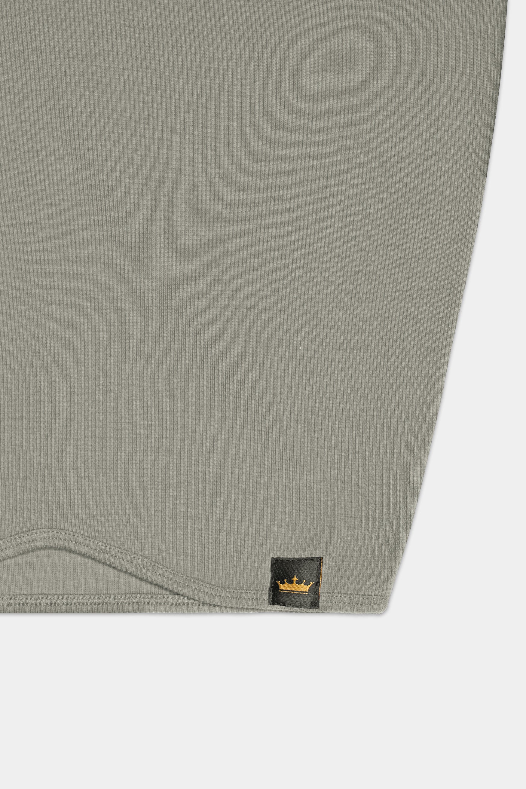 Granite Gray Premium Cotton Knit Stretchable Crop Top