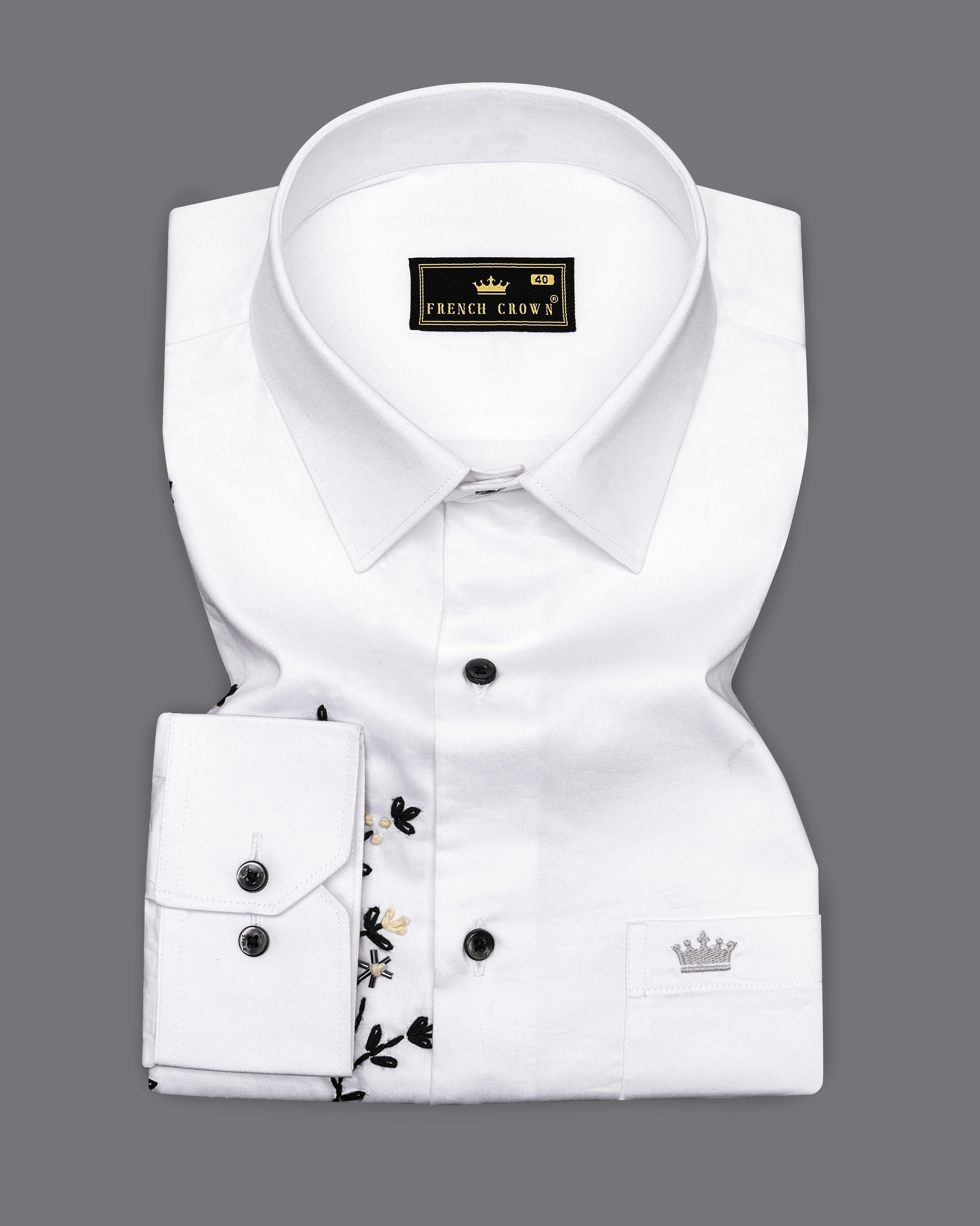Bright White Subtle Sheen Leaves Hand Embroidered Super Soft Premium Cotton Designer Shirt 1062-BLK-E053-38,1062-BLK-E053-H-38,1062-BLK-E053-39,1062-BLK-E053-H-39,1062-BLK-E053-40,1062-BLK-E053-H-40,1062-BLK-E053-42,1062-BLK-E053-H-42,1062-BLK-E053-44,1062-BLK-E053-H-44,1062-BLK-E053-46,1062-BLK-E053-H-46,1062-BLK-E053-48,1062-BLK-E053-H-48,1062-BLK-E053-50,1062-BLK-E053-H-50,1062-BLK-E053-52,1062-BLK-E053-H-52