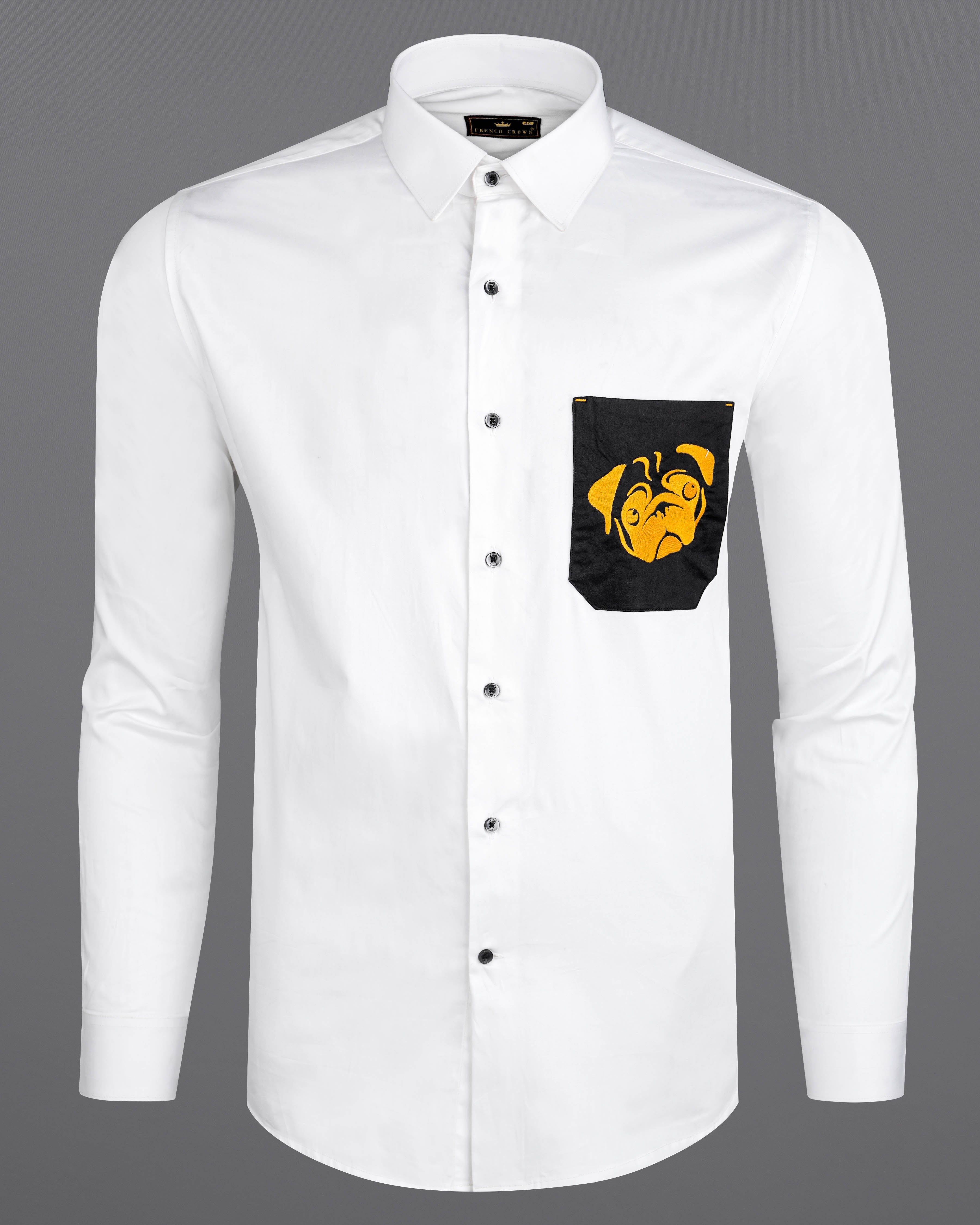 Bright White Subtle Sheen with Black Pocket and Puppy Embroidered Super Soft Premium Cotton Shirt 1062-BLK-P492-38,1062-BLK-P492-H-38,1062-BLK-P492-39,1062-BLK-P492-H-39,1062-BLK-P492-40,1062-BLK-P492-H-40,1062-BLK-P492-42,1062-BLK-P492-H-42,1062-BLK-P492-44,1062-BLK-P492-H-44,1062-BLK-P492-46,1062-BLK-P492-H-46,1062-BLK-P492-48,1062-BLK-P492-H-48,1062-BLK-P492-50,1062-BLK-P492-H-50,1062-BLK-P492-52,1062-BLK-P492-H-52