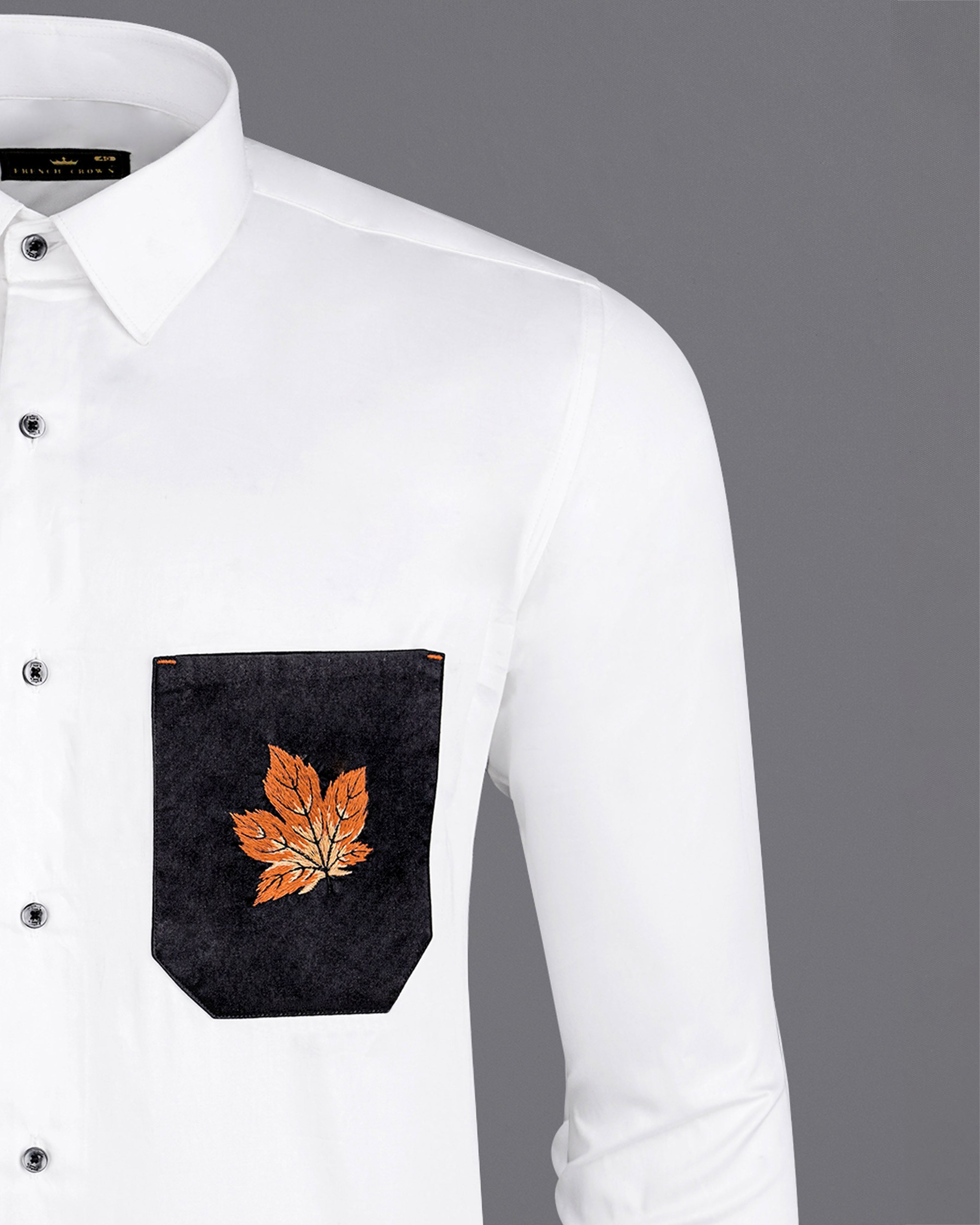 Bright White Subtle Sheen with Black Pocket and Leaves Embroidered Super Soft Premium Cotton Shirt 1062-BLK-P494-38,1062-BLK-P494-H-38,1062-BLK-P494-39,1062-BLK-P494-H-39,1062-BLK-P494-40,1062-BLK-P494-H-40,1062-BLK-P494-42,1062-BLK-P494-H-42,1062-BLK-P494-44,1062-BLK-P494-H-44,1062-BLK-P494-46,1062-BLK-P494-H-46,1062-BLK-P494-48,1062-BLK-P494-H-48,1062-BLK-P494-50,1062-BLK-P494-H-50,1062-BLK-P494-52,1062-BLK-P494-H-52