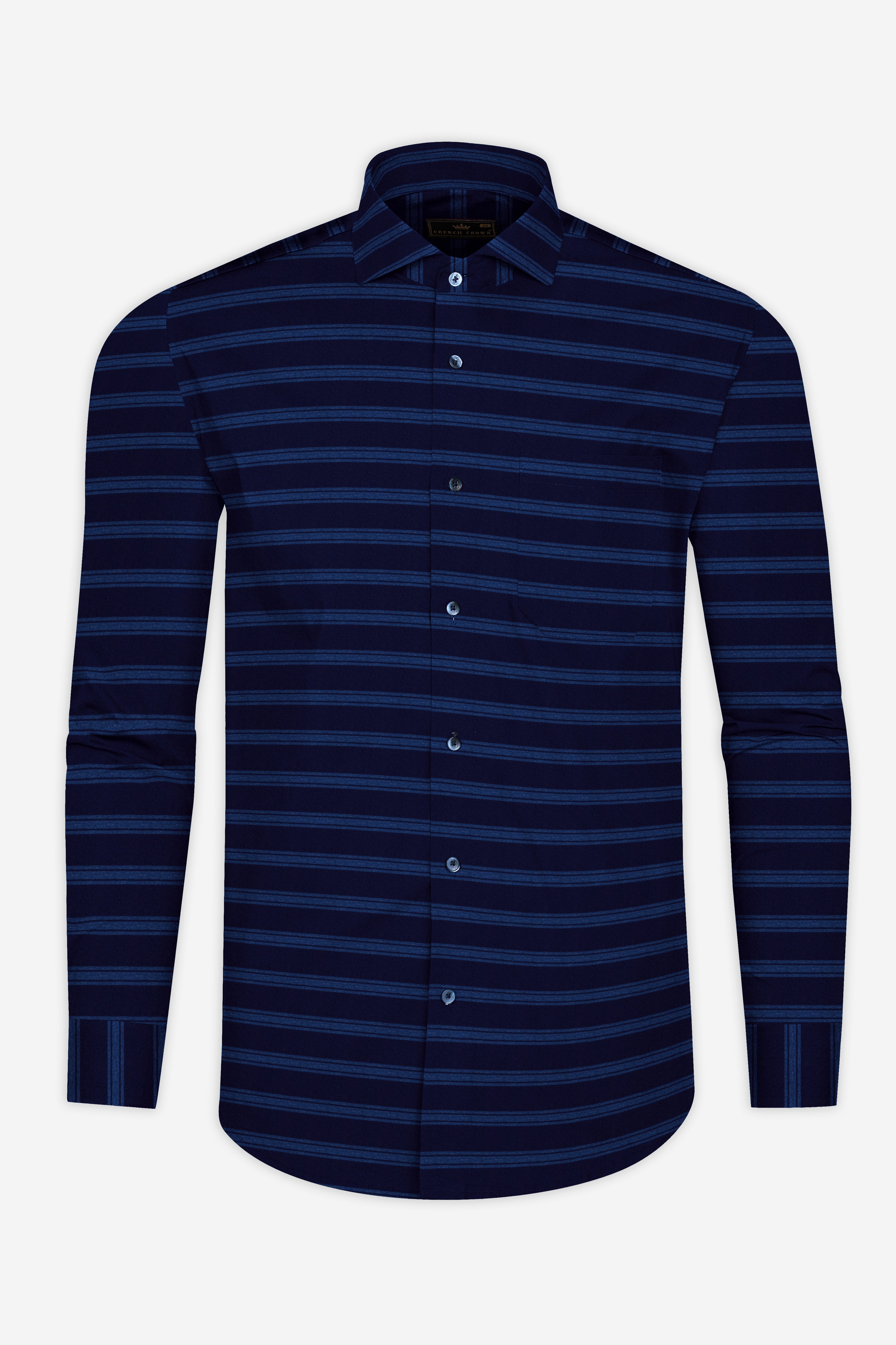 Mirage and Rhino Blue Striped Indigo Denim Shirt