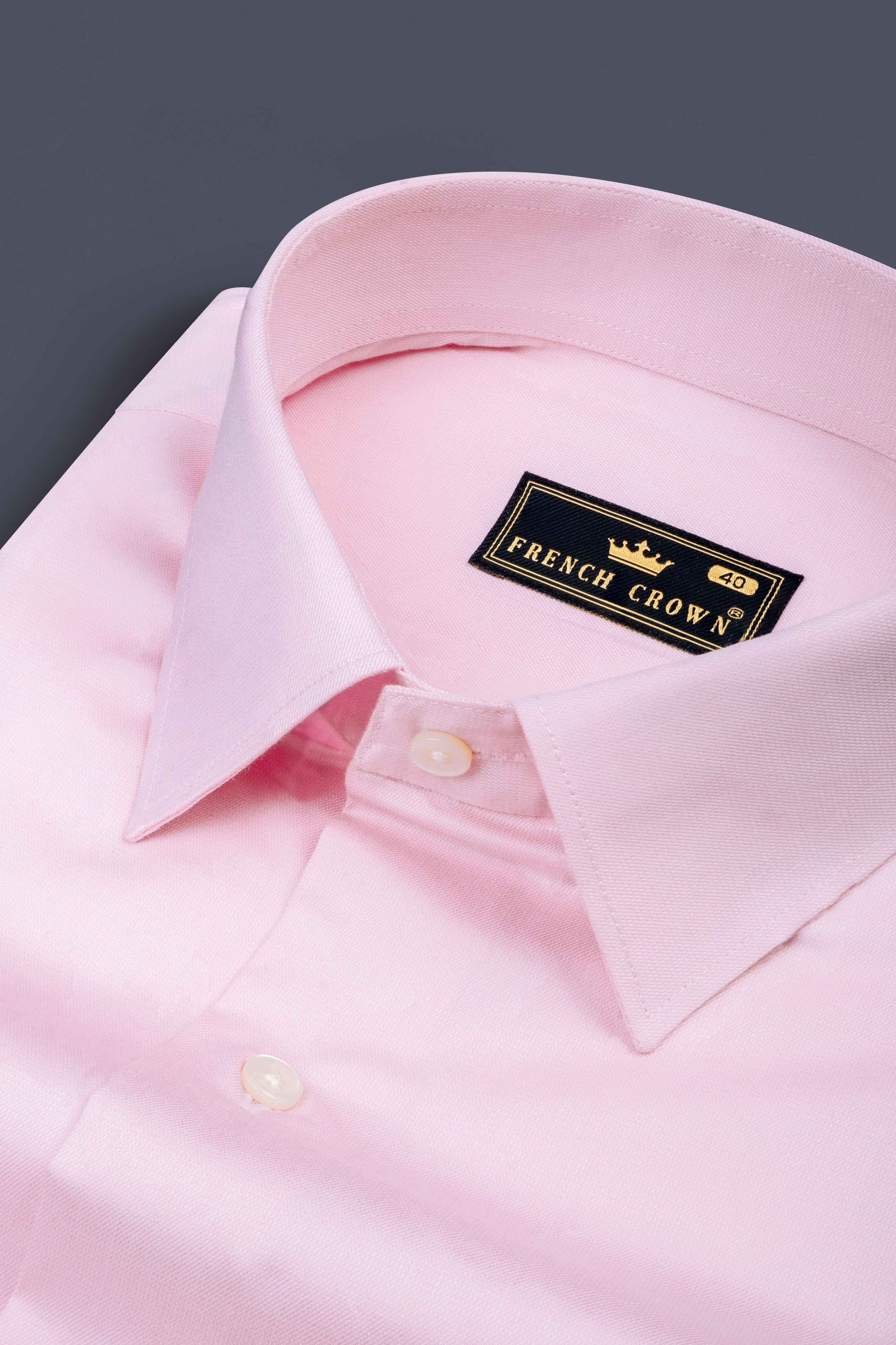 Twilight Pink Deer Embroidered Super Soft Twill Premium Cotton Shirt