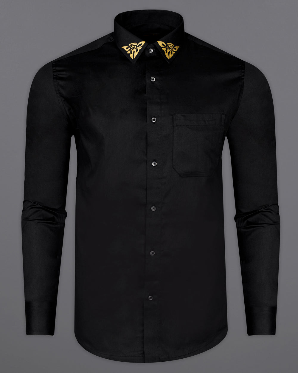 JADE BLACK WITH HAND PAINTED SUPER SOFT PREMIUM COTTON DESIGNER SHIRT