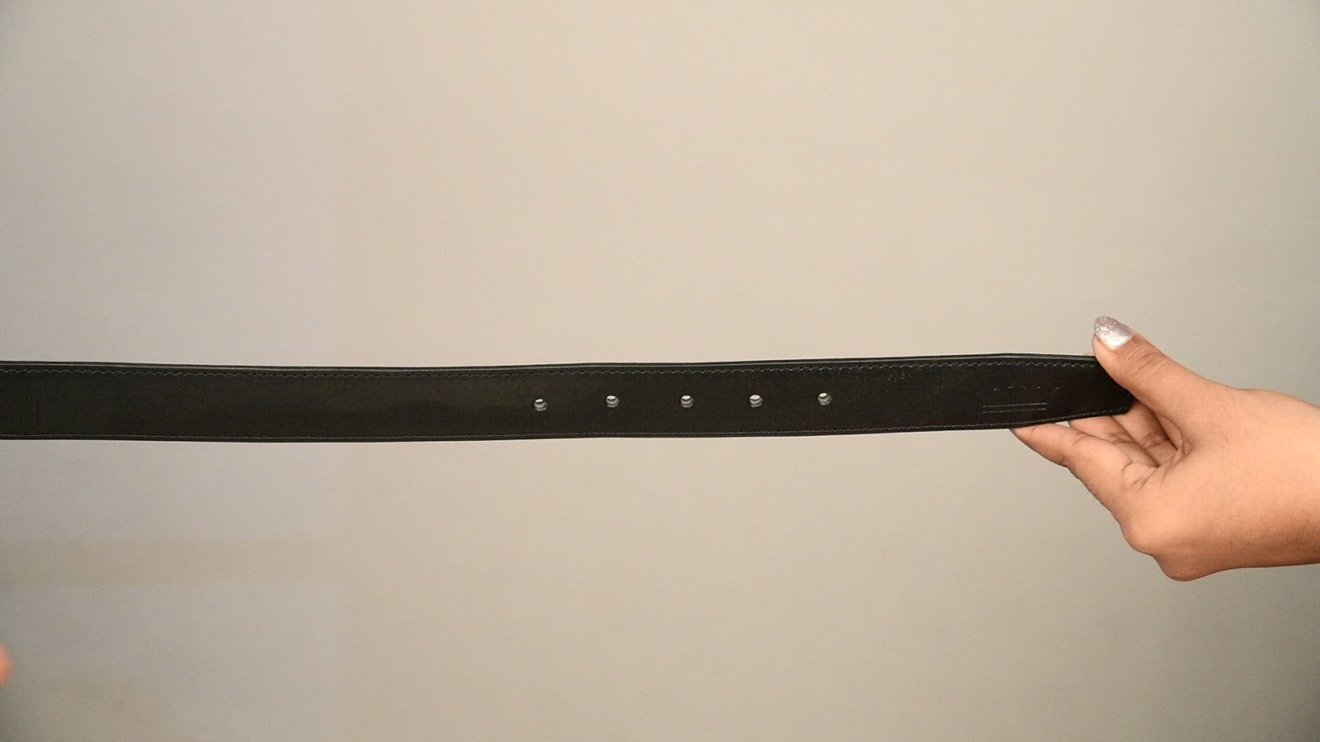 Jade Black Slight Textured Vegan Leather Handcrafted Belt