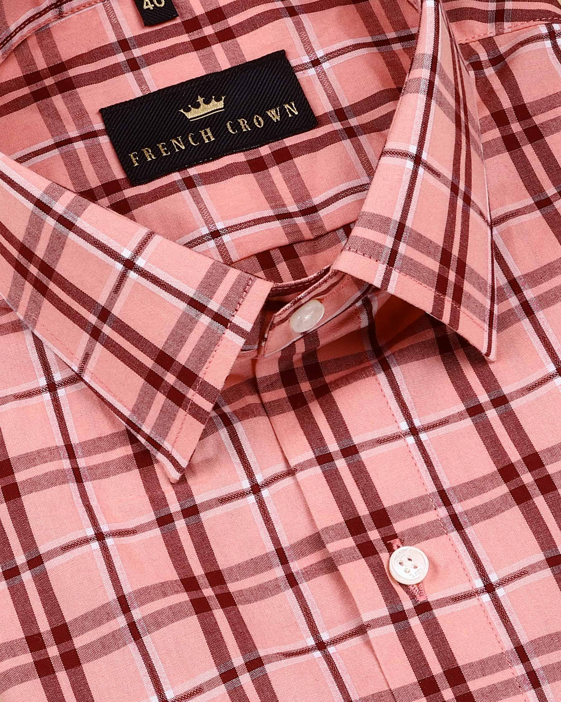 Soap Orange Checked Premium Cotton SHIRT