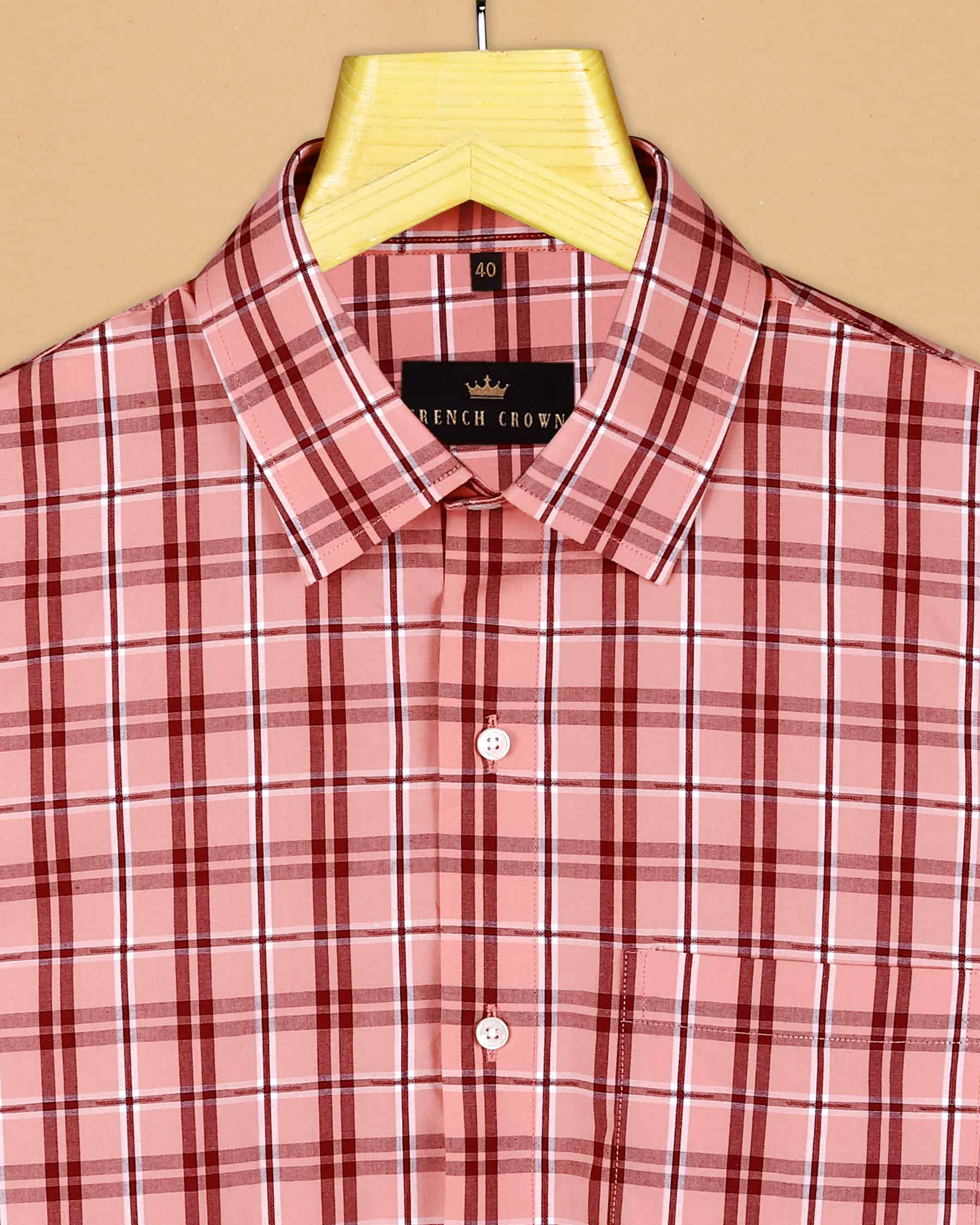 Soap Orange Checked Premium Cotton SHIRT