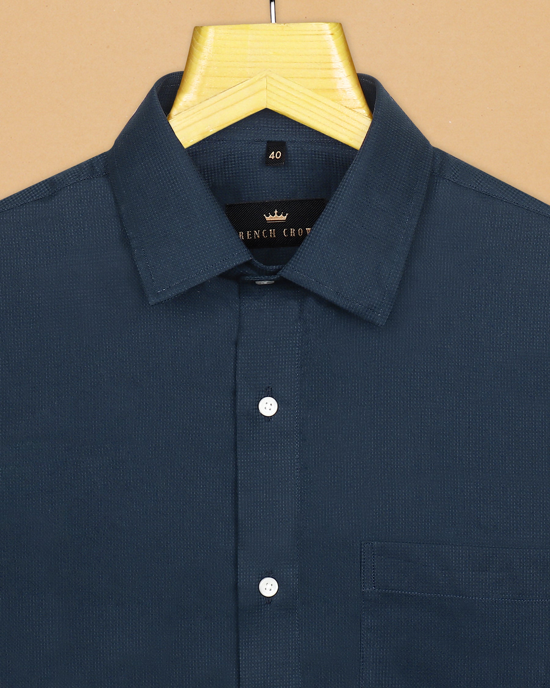 Navy Diamond dobby Giza Cotton shirt