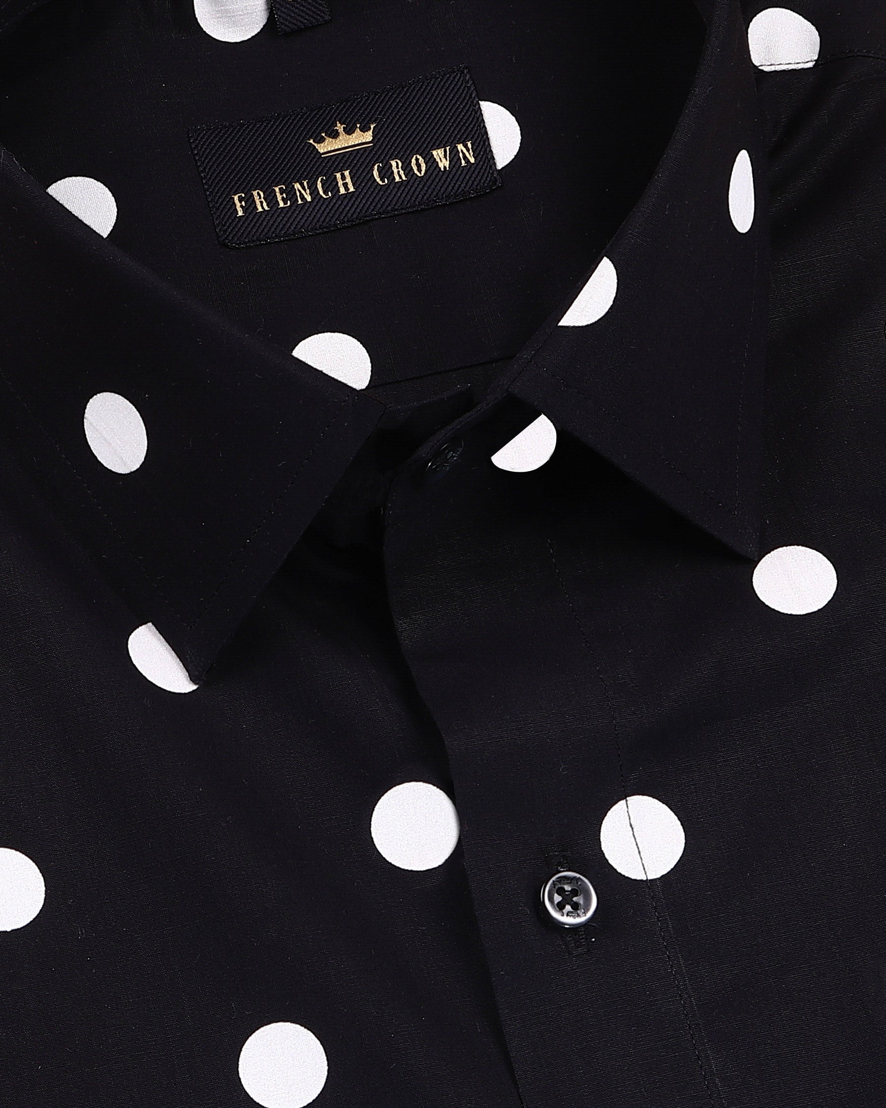 Jade Black Polka Dotted Premium cotton Shirt 1905BLK-39, 1905BLK-H-39, 1905BLK-H-46, 1905BLK-H-44, 1905BLK-40, 1905BLK-H-52, 1905BLK-48, 1905BLK-46, 1905BLK-H-38, 1905BLK-52, 1905BLK-38, 1905BLK-44, 1905BLK-H-40, 1905BLK-H-42, 1905BLK-H-48, 1905BLK-50, 1905BLK-42, 1905BLK-H-50