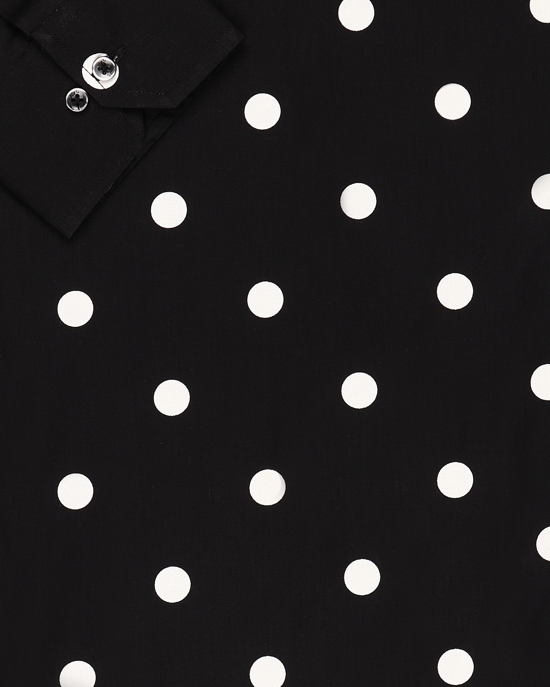 Jade Black Polka Dotted Premium cotton Shirt