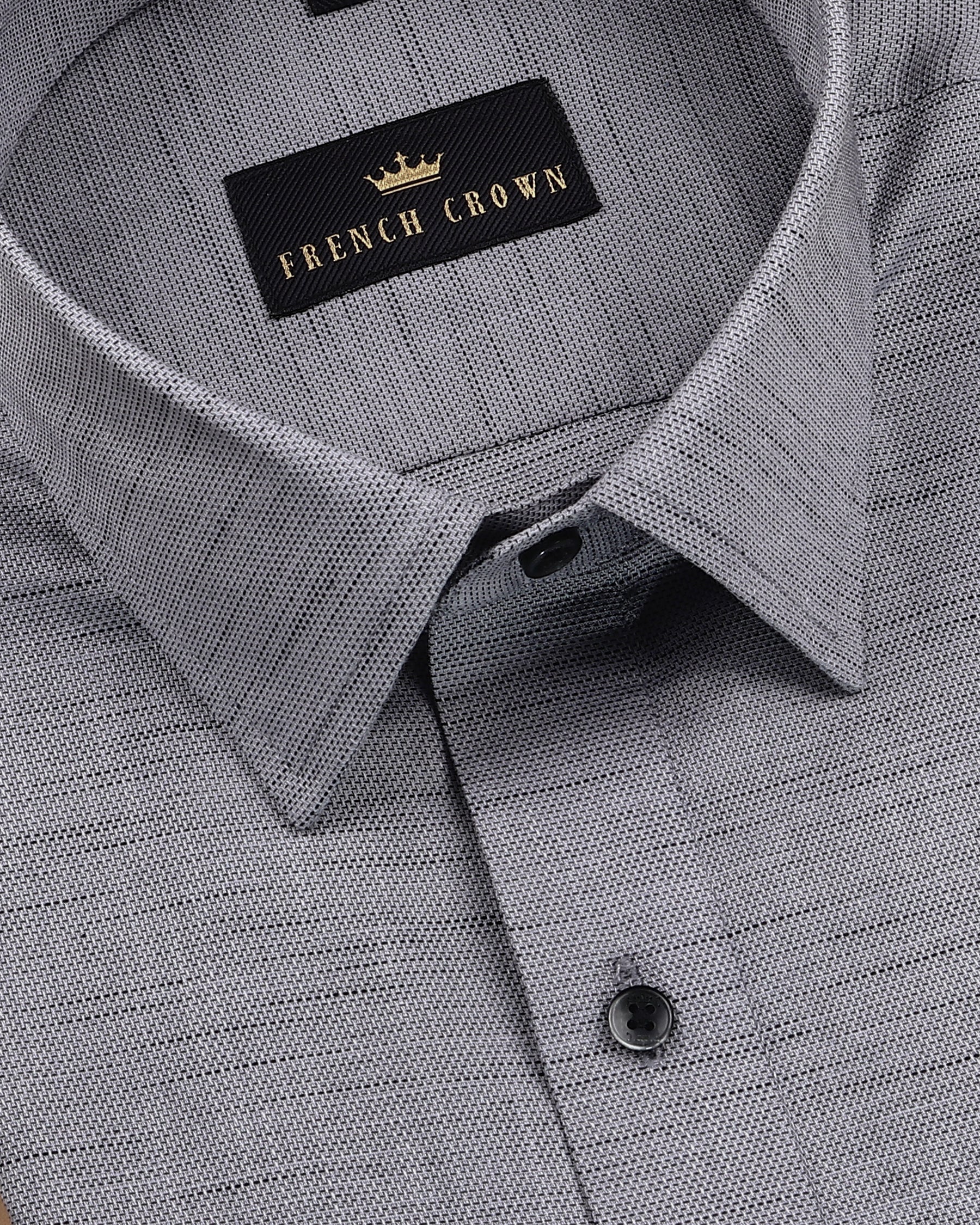 Grey luxurious Cotton-Linen Blend Shirt