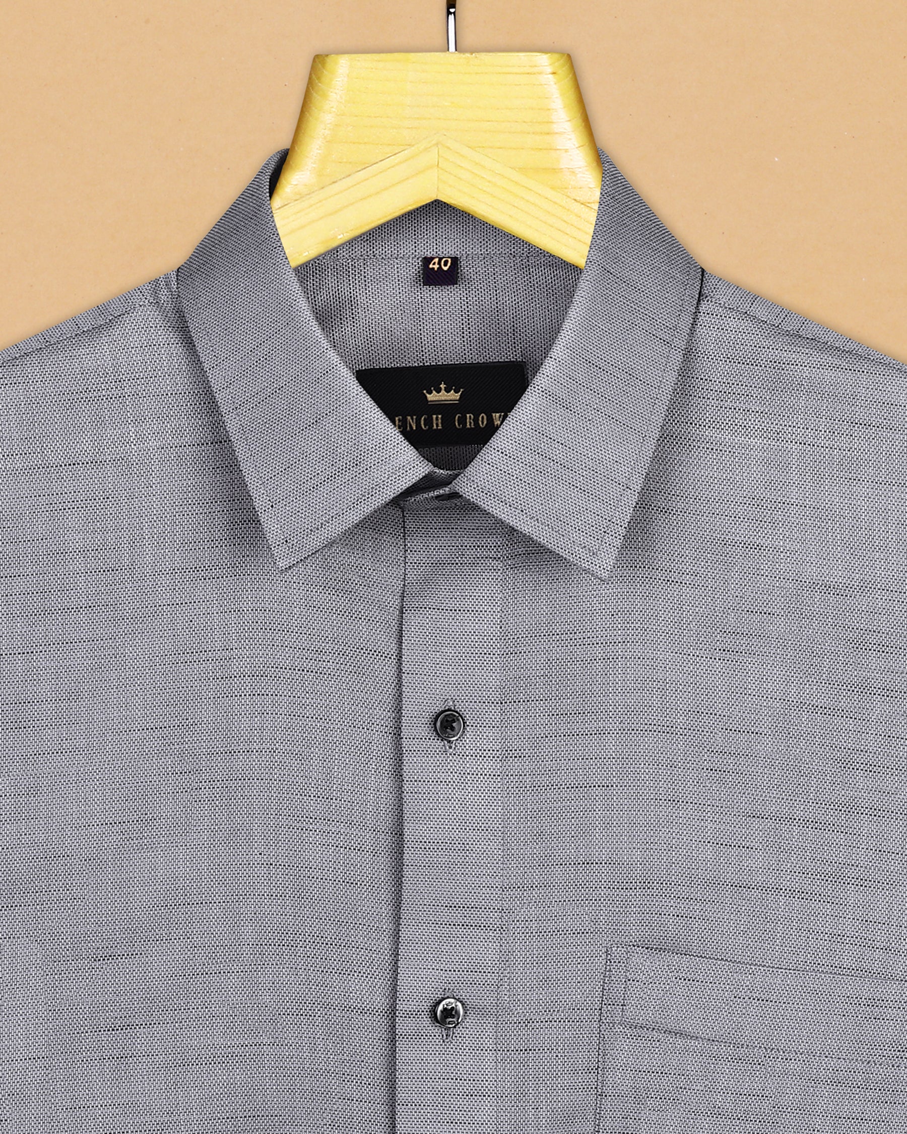 Grey luxurious Cotton-Linen Blend Shirt