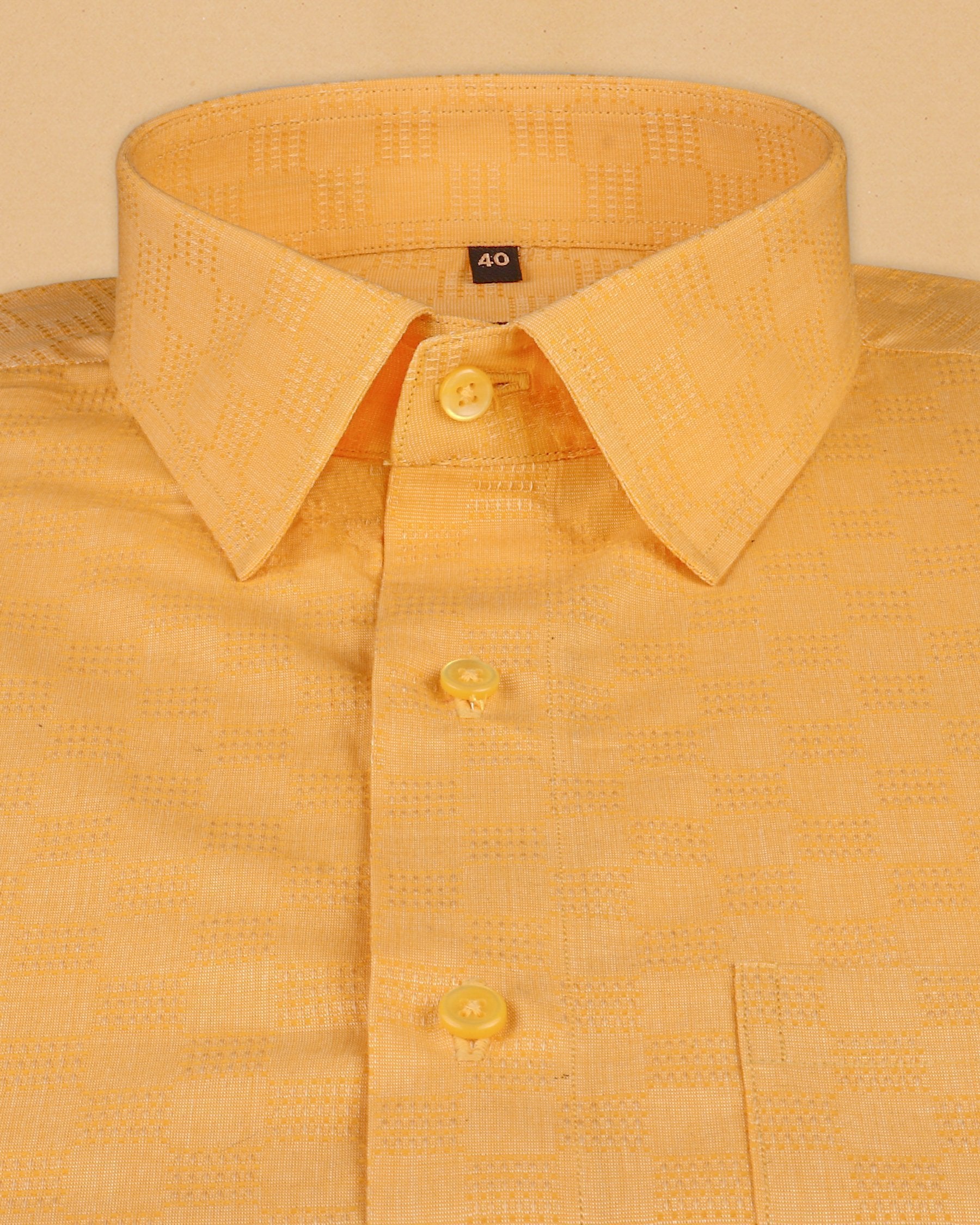 Mustard Diamond Dobby Giza Cotton shirt