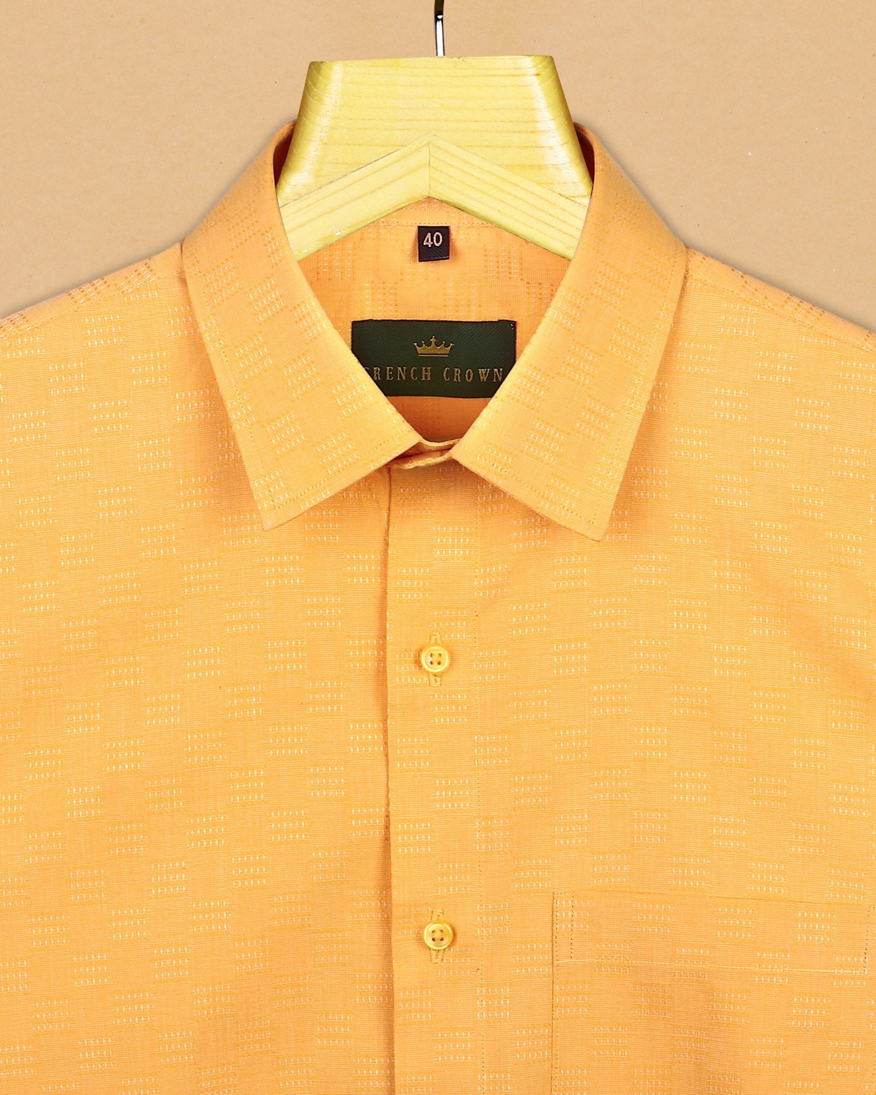 Mustard Diamond Dobby Giza Cotton shirt