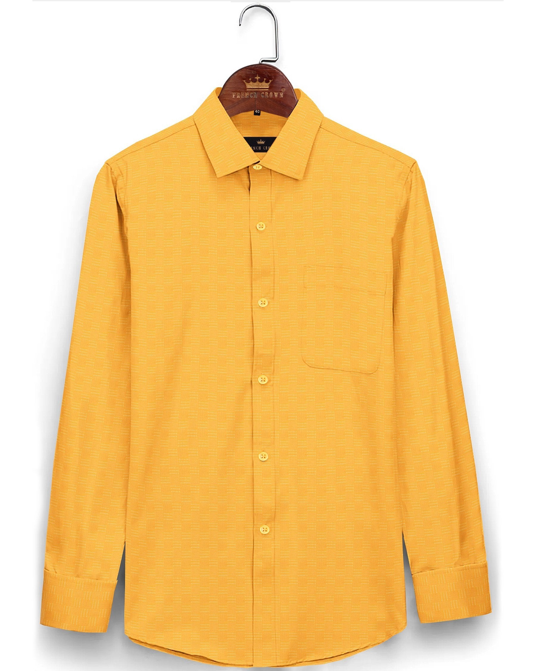 Mustard Diamond Dobby Giza Cotton shirt