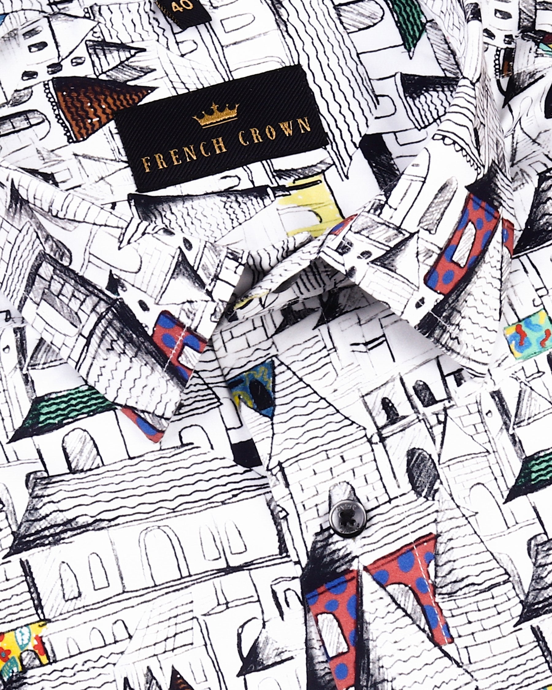 Beautiful Houses Print Super Soft Giza Cotton SHIRT