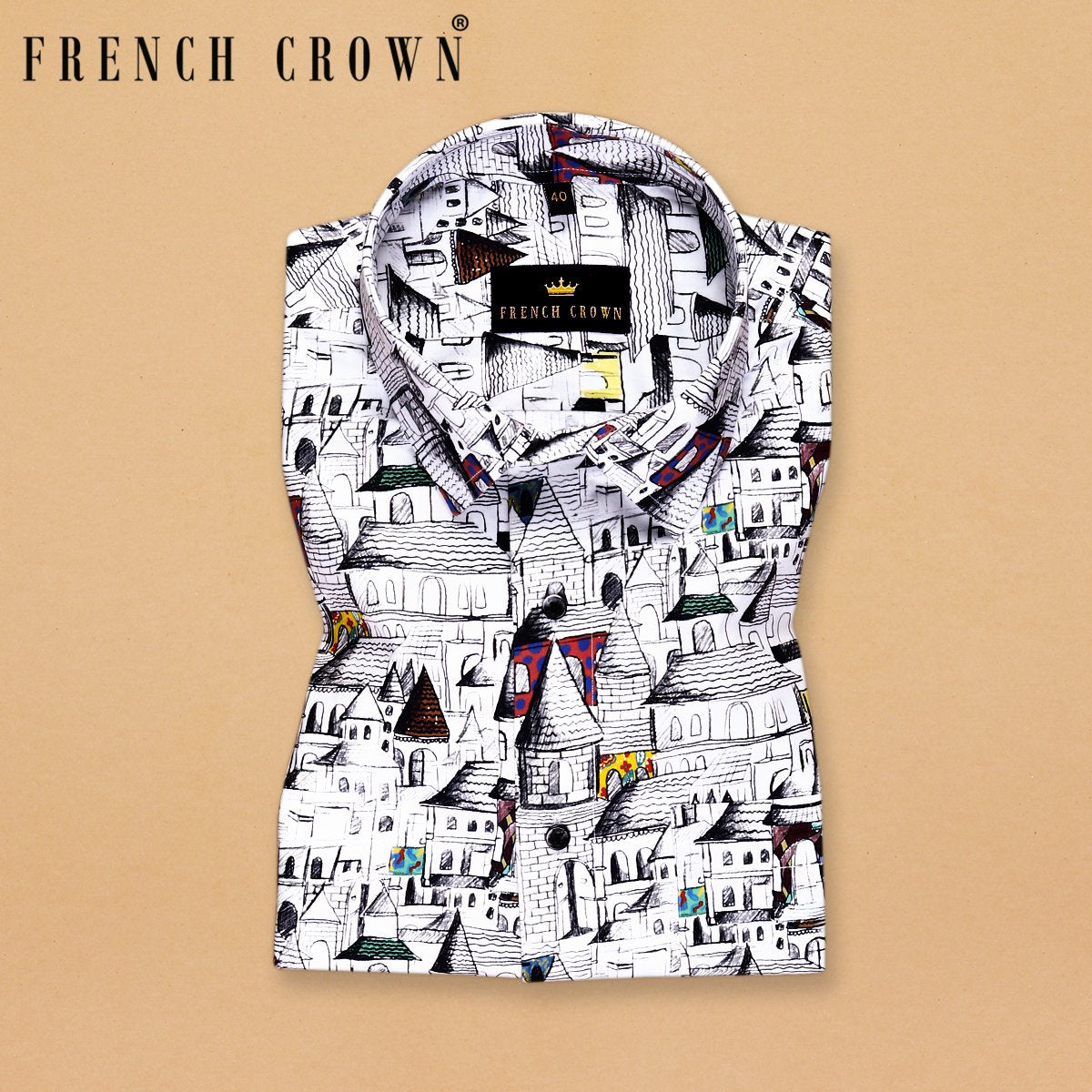 Beautiful Houses Print Super Soft Giza Cotton SHIRT