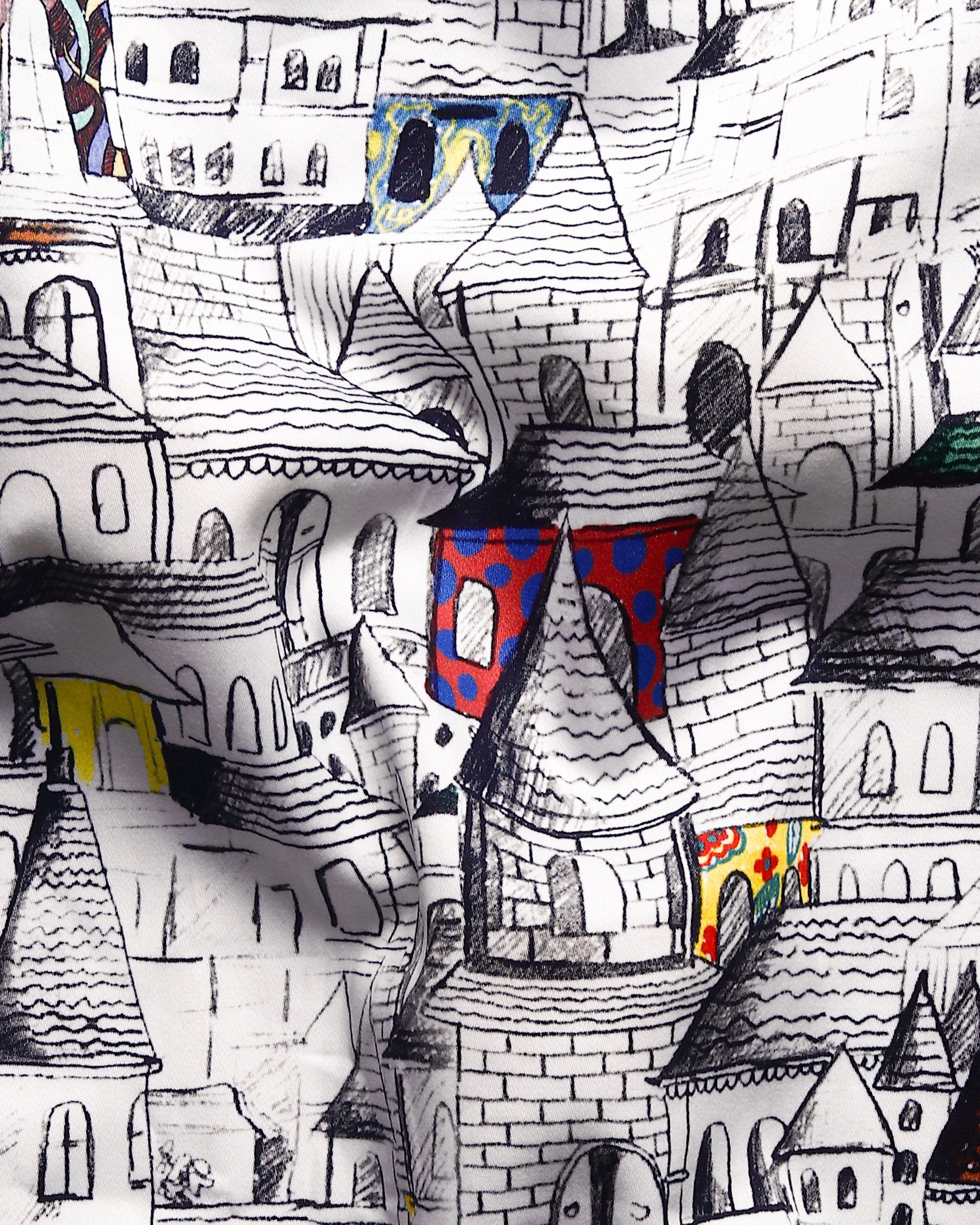 Beautiful Houses Print Super Soft Giza Cotton SHIRT