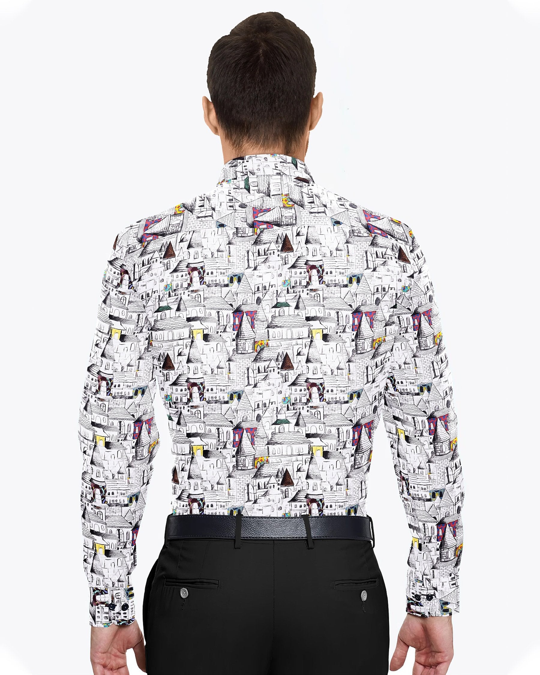 Beautiful Houses Print Super Soft Giza Cotton SHIRT