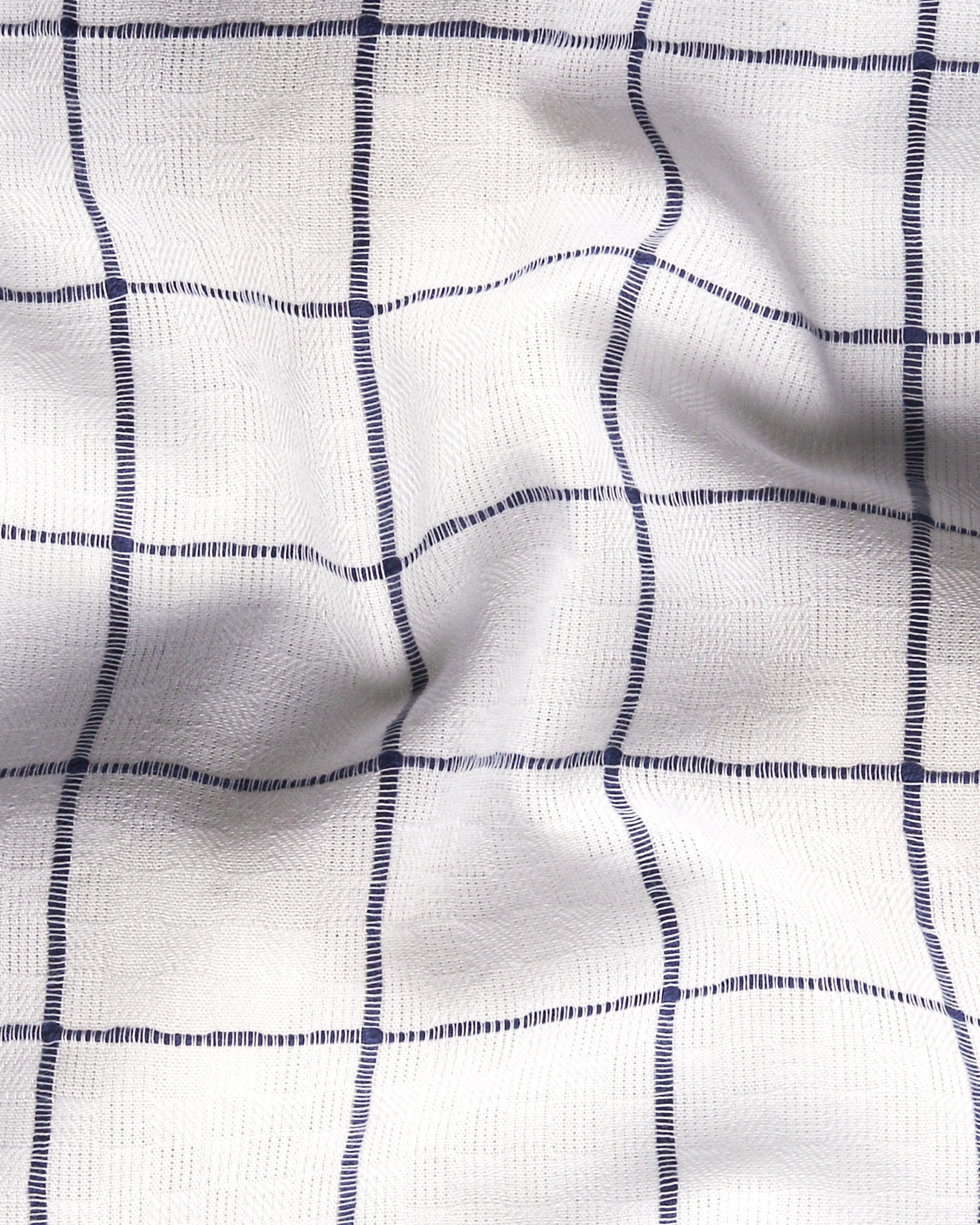 Bright White windowpane Dobby Giza Cotton shirt