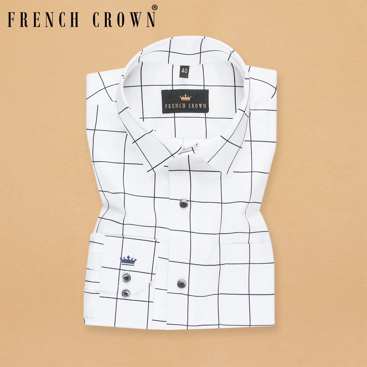 Bright White Windowpane Super Soft Giza Cotton SHIRT