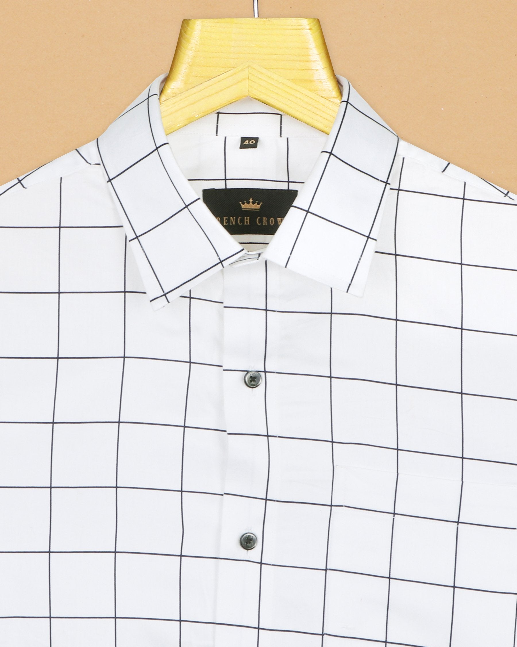 Bright White Windowpane Super Soft Giza Cotton SHIRT