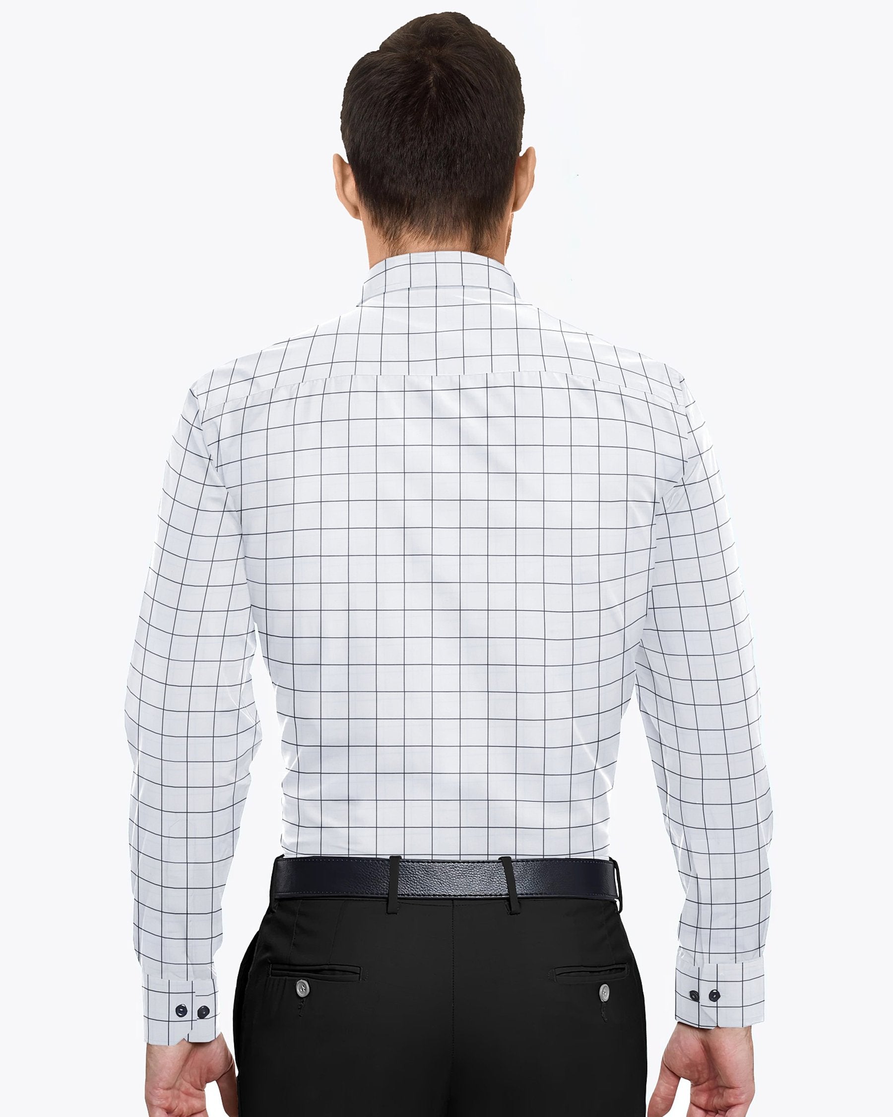 Bright White Windowpane Super Soft Giza Cotton SHIRT