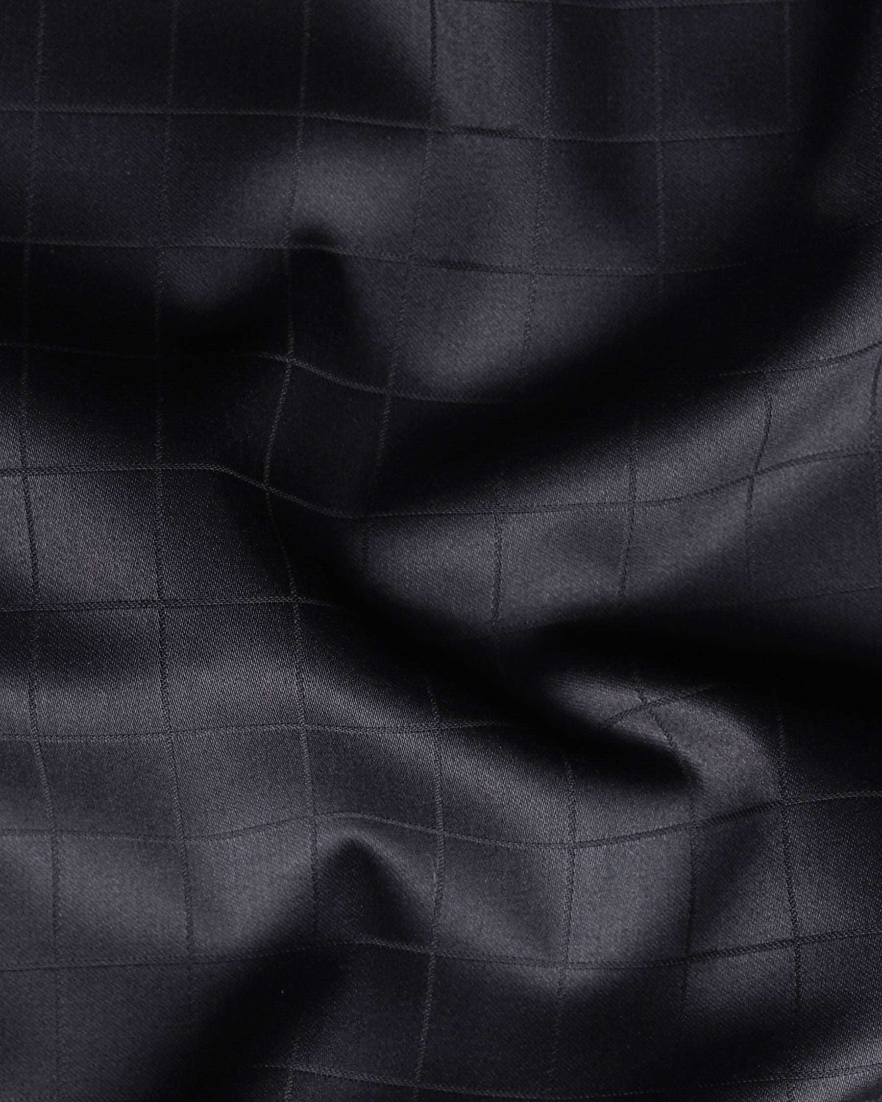 Jade black Heavyweight Windowpane Dobby Giza Cotton shirt