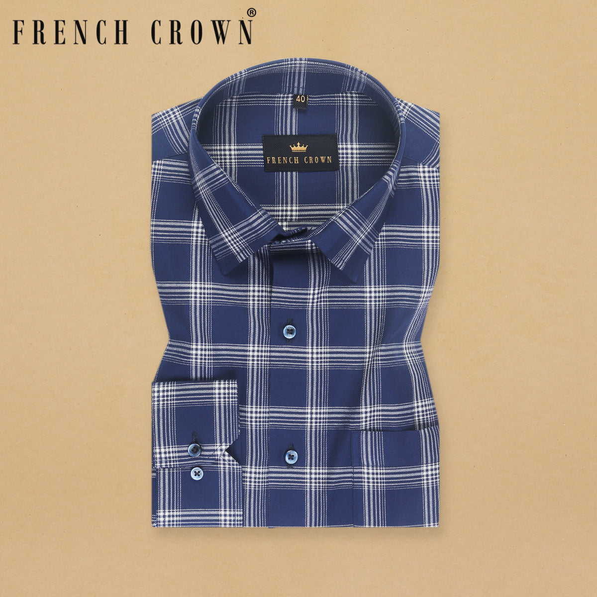 Navy Plaid Premium Cotton SHIRT