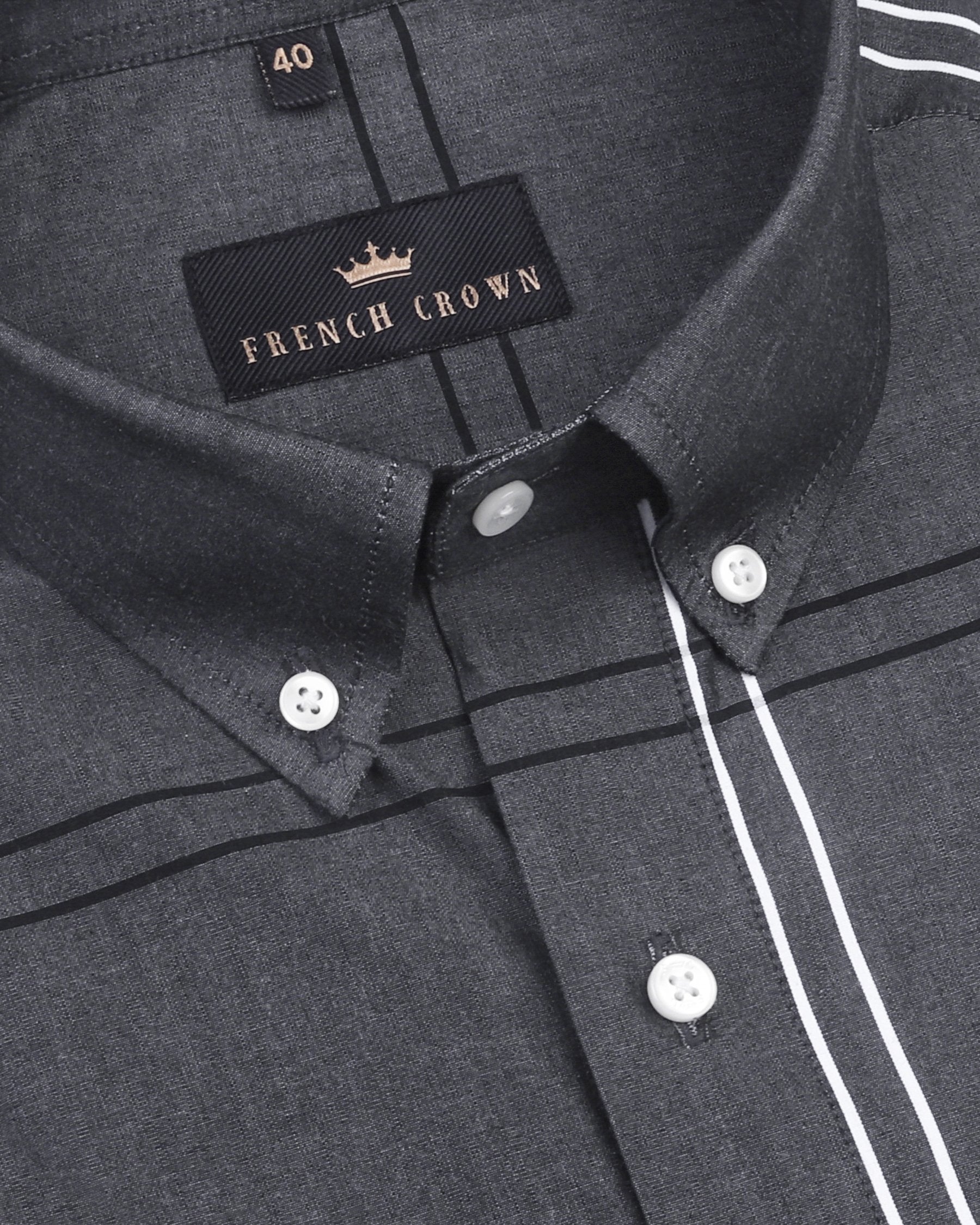 Charcoal Windowpane Premium Cotton Shirt