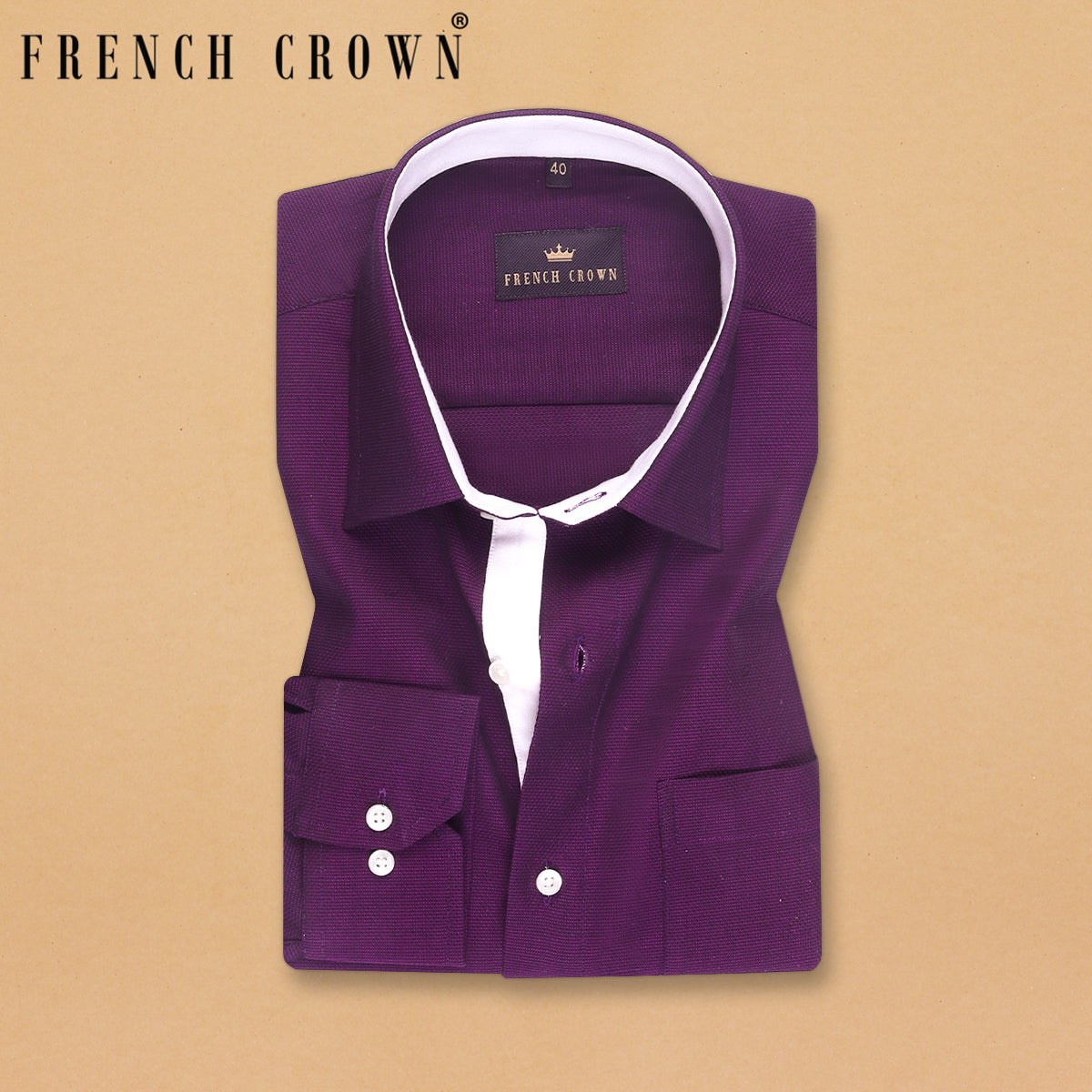 Purple dobby Giza Cotton shirt