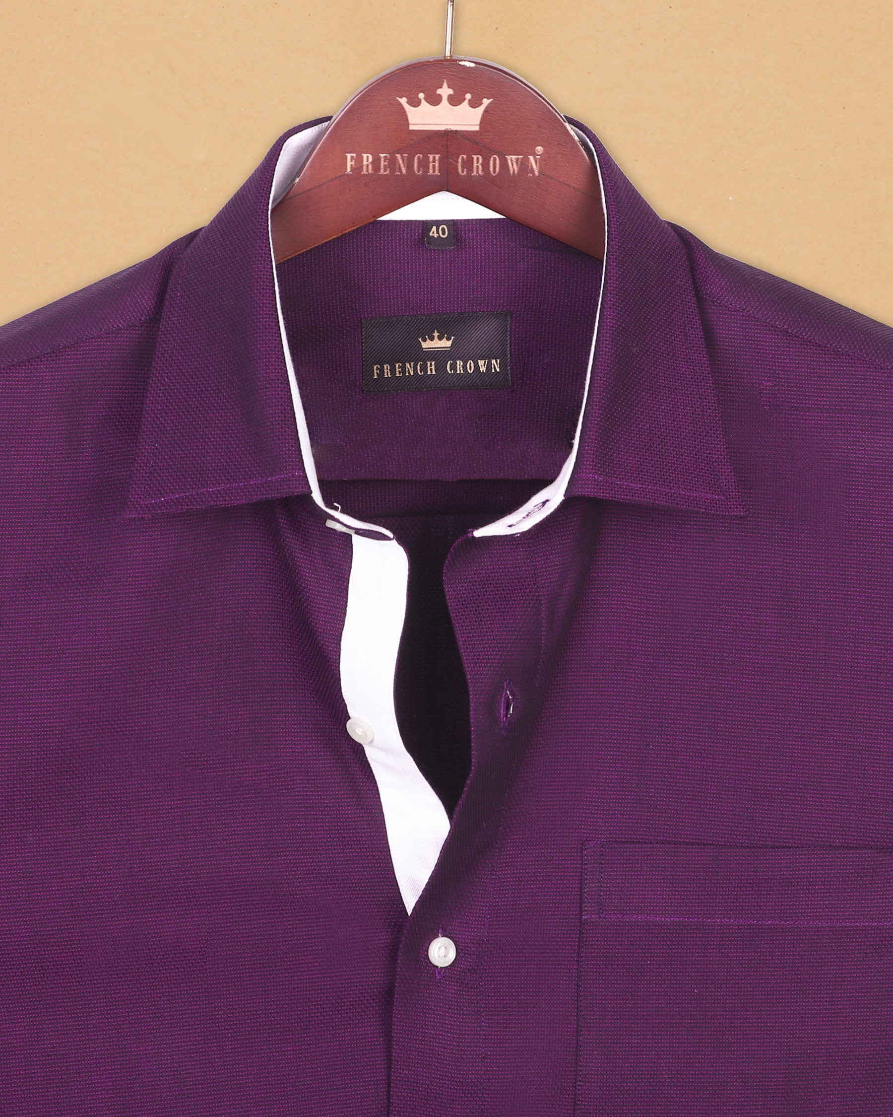 Purple dobby Giza Cotton shirt