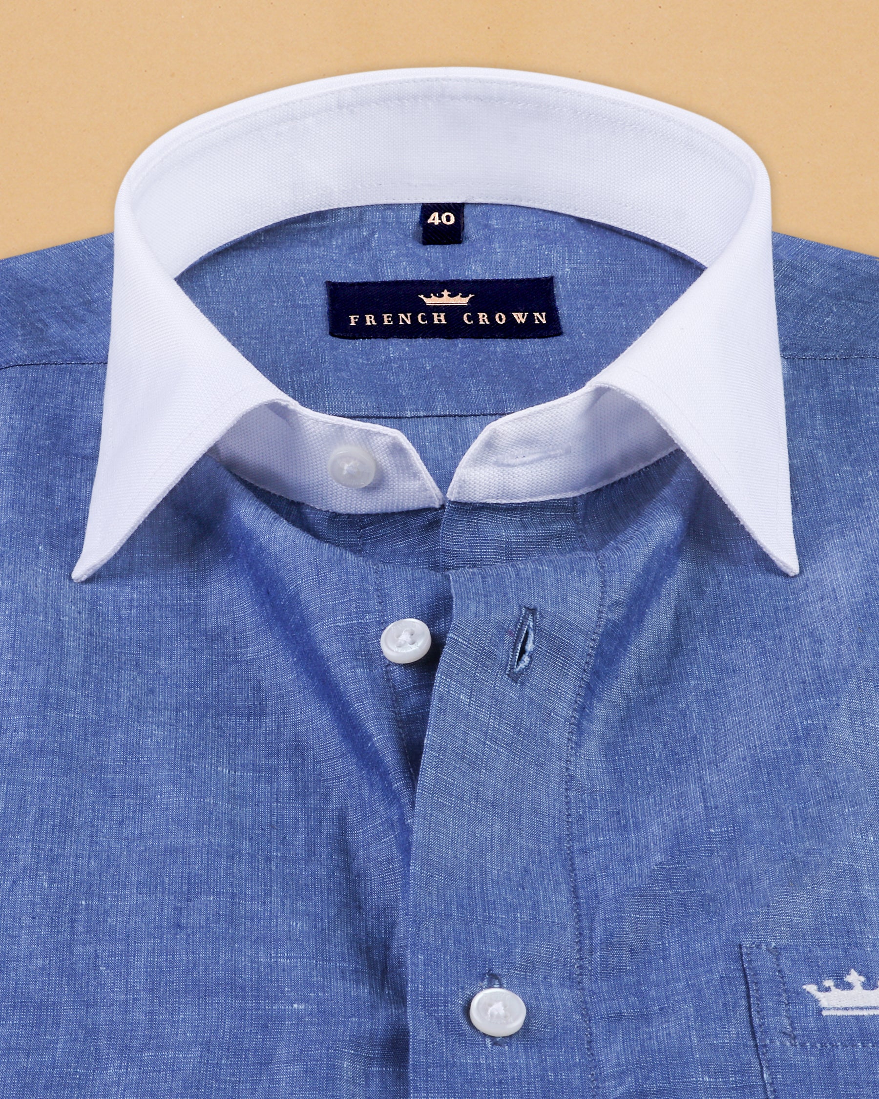 Steel Blue Luxurious Linen Shirt