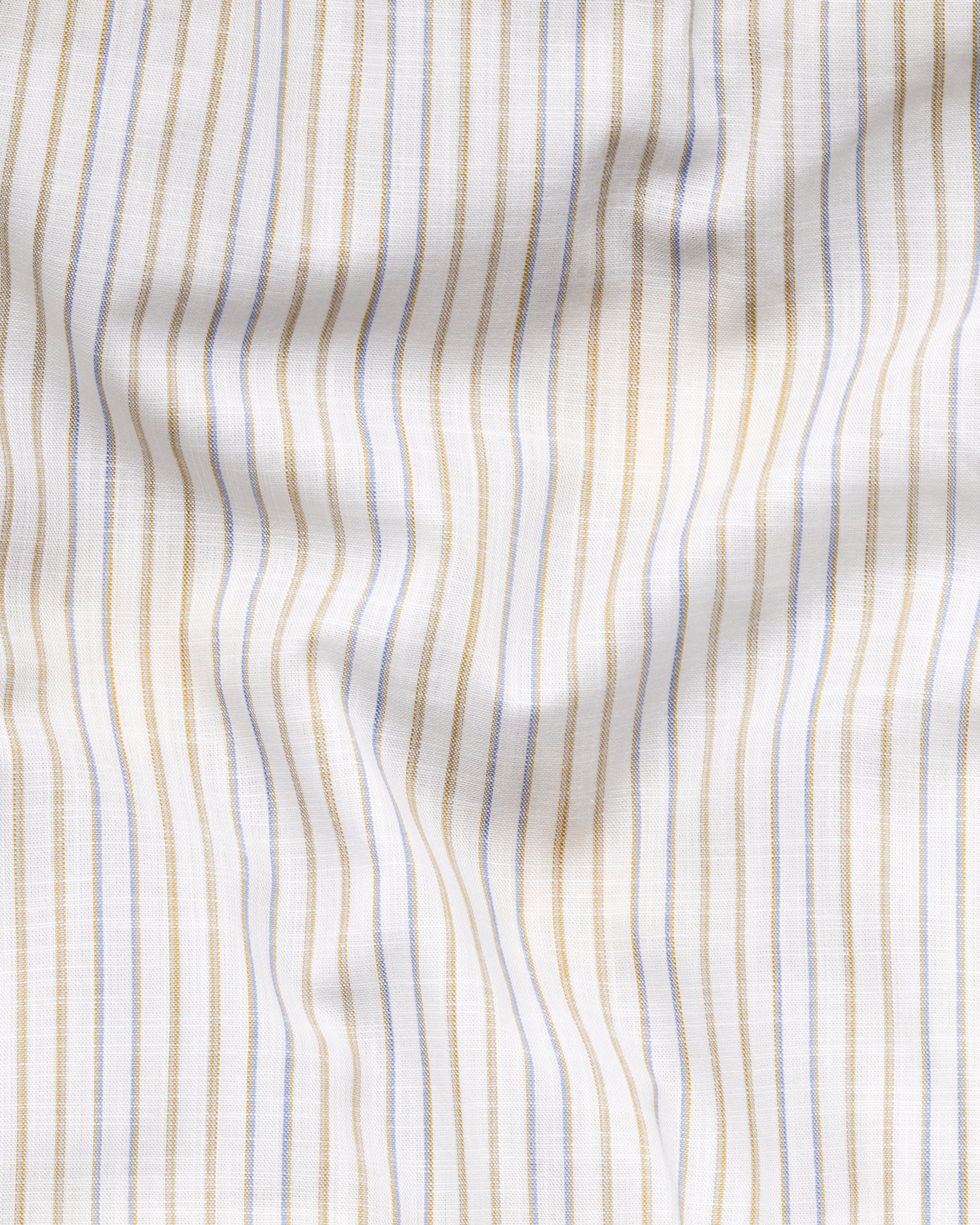 Bright White Striped Luxurious Linen Shirt