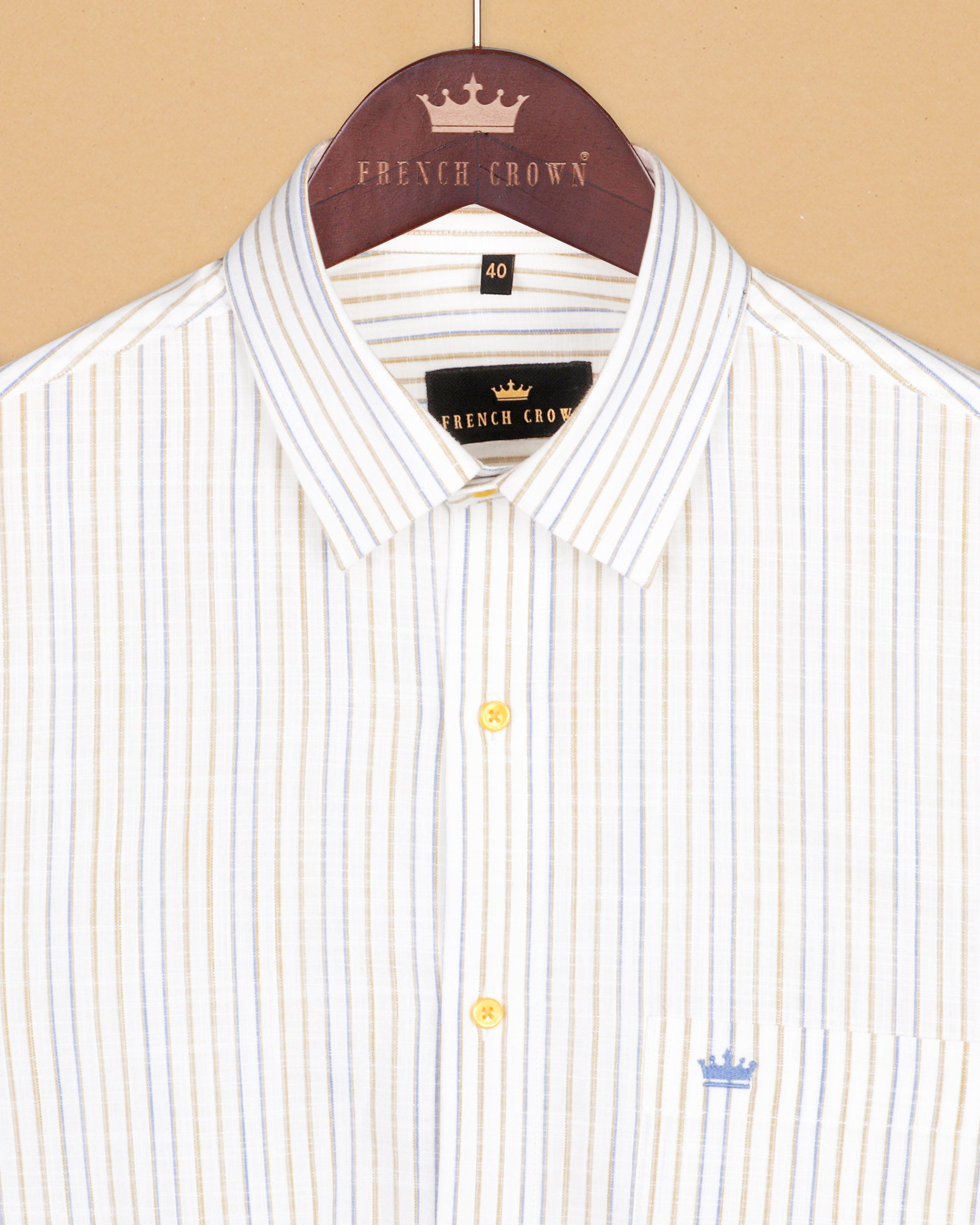 Bright White Striped Luxurious Linen Shirt