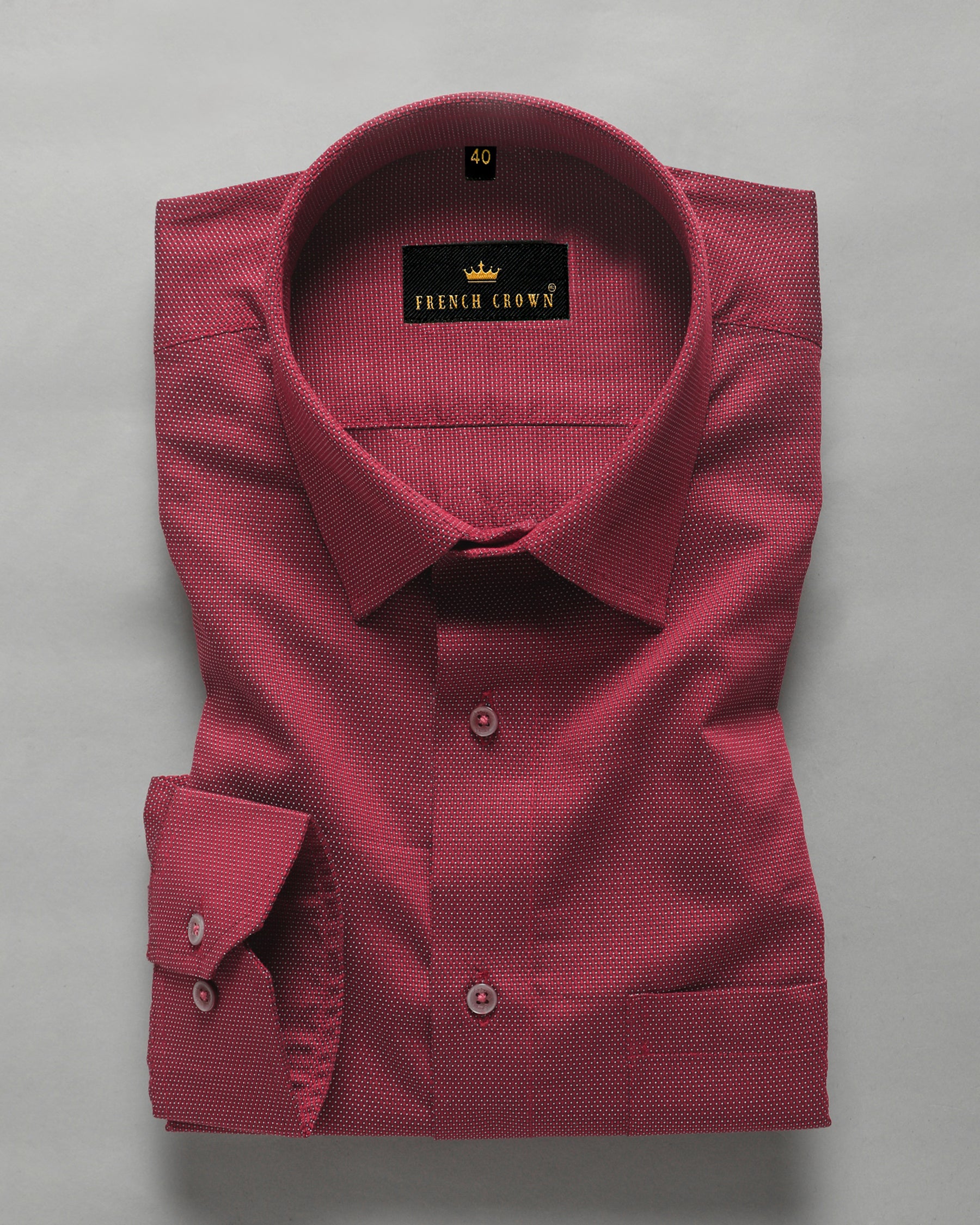 Ruby Red Diamond Dobby Giza Cotton shirt