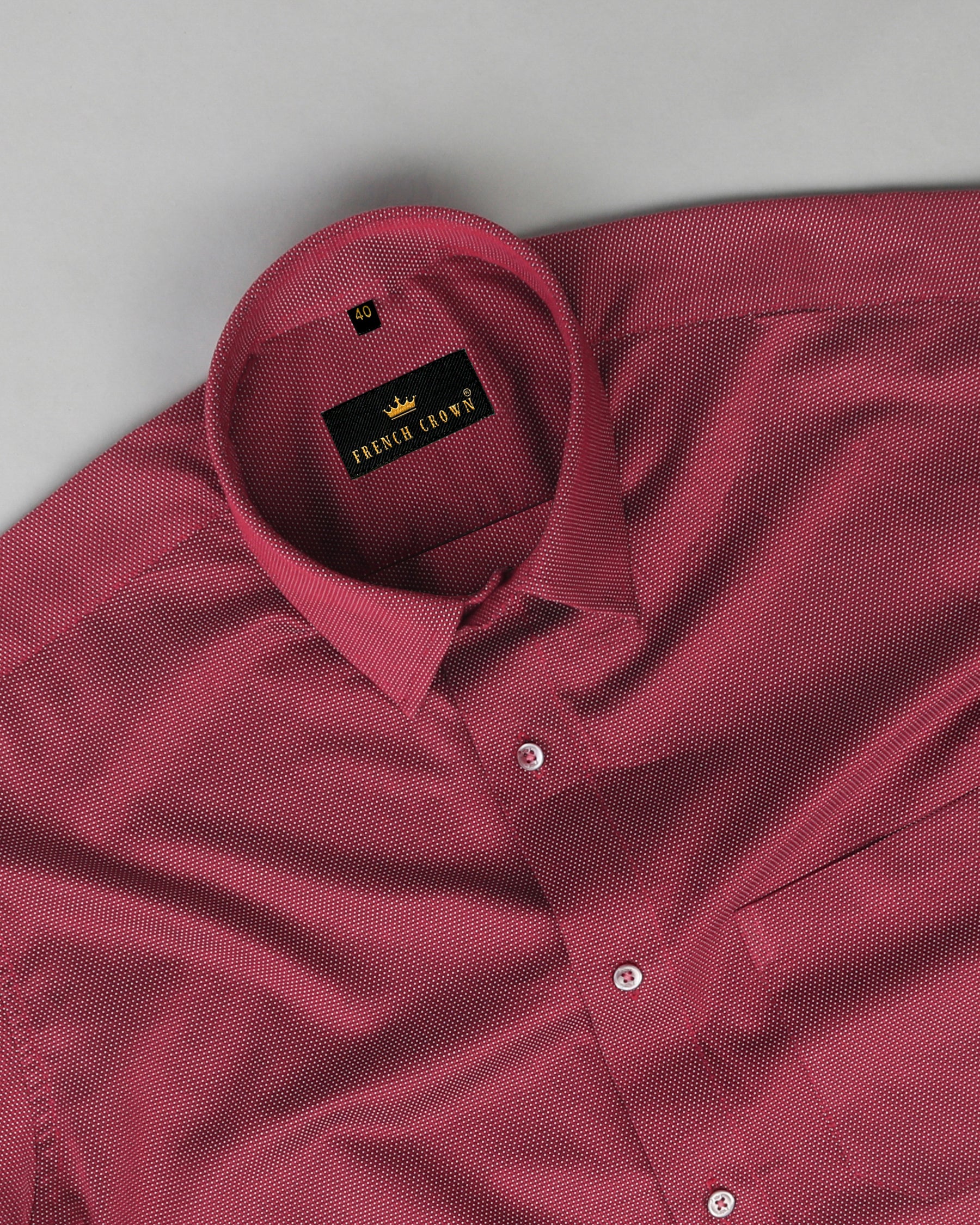 Ruby Red Diamond Dobby Giza Cotton shirt