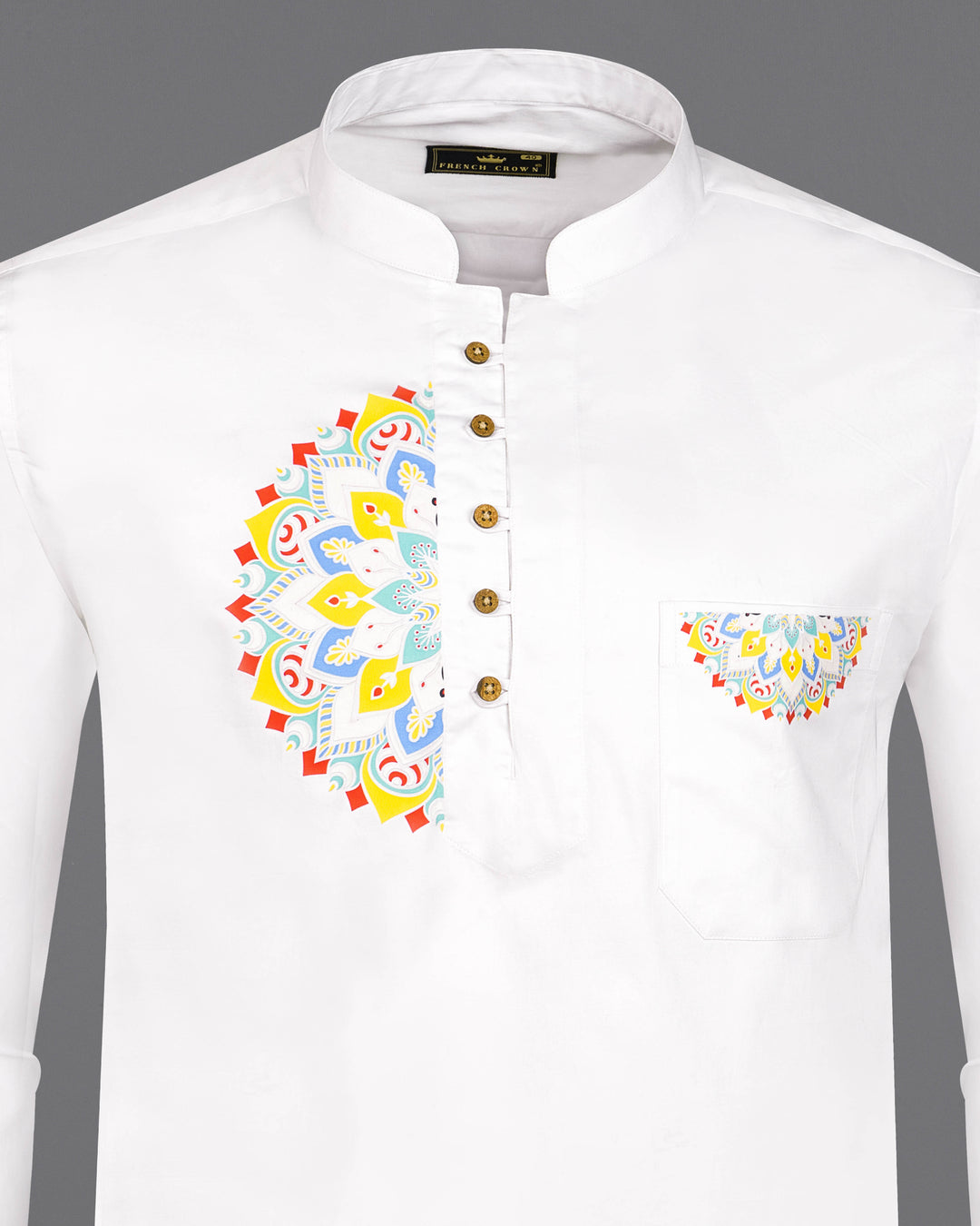 Indian Men 100% Cotton Tunic Kurta Shirt Traditional Ethnic Wear Xxl  Multi-color